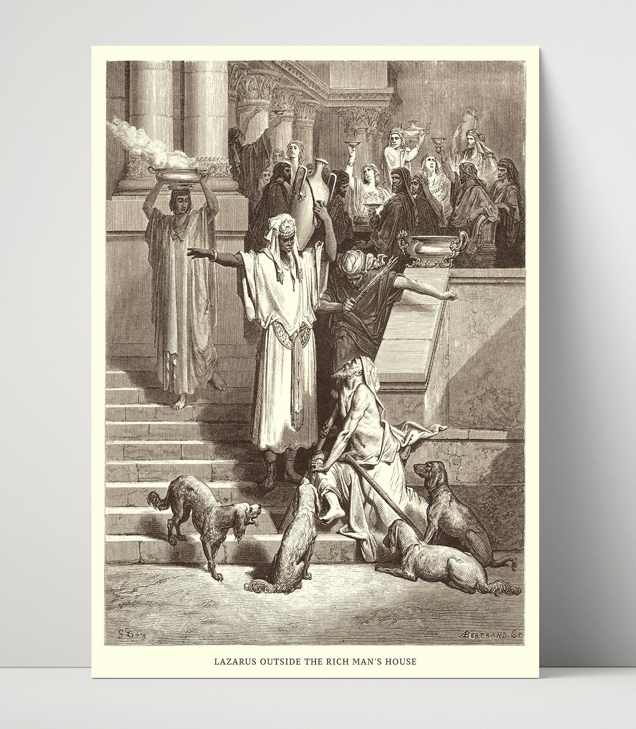 Jesus Preaches at the Sea of Galilee Mark 4:1-2 Dore Bible Illustration Wall Art 16x20 Unframed Print wall art print