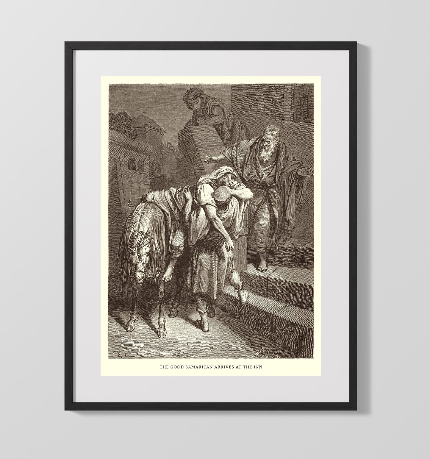 Jesus Preaches to the Multitude Matthew 5:7 by Gustave Doré 16x20 Gallery Frame Bible illustration wall art