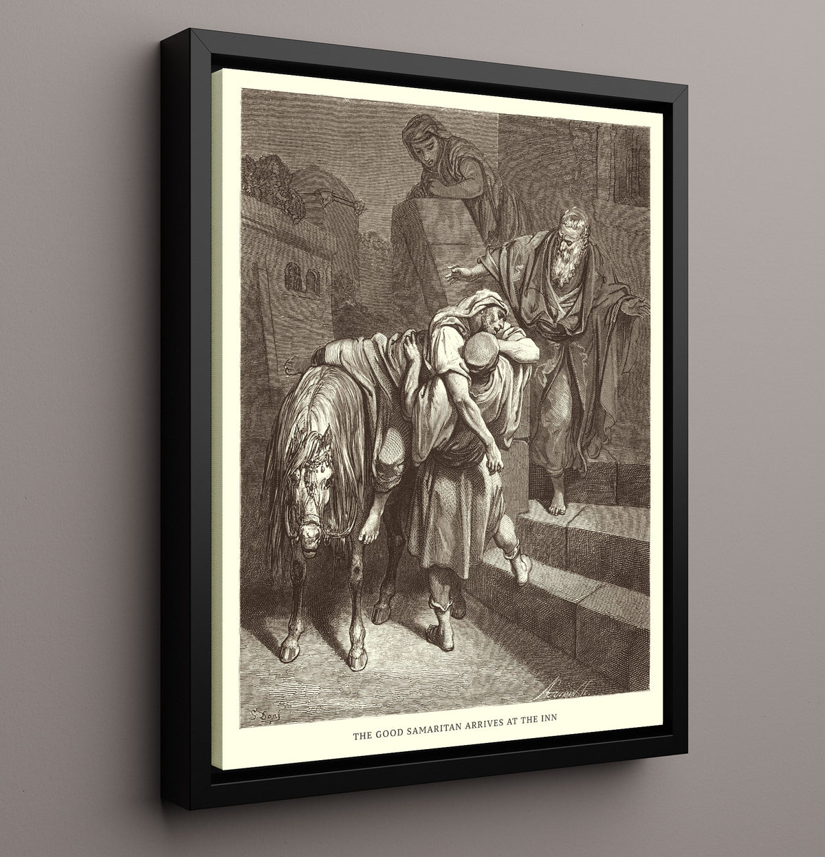 Jesus Preaches to the Multitude - Matthew 5:7 - Doré - 16x20 Framed Canvas