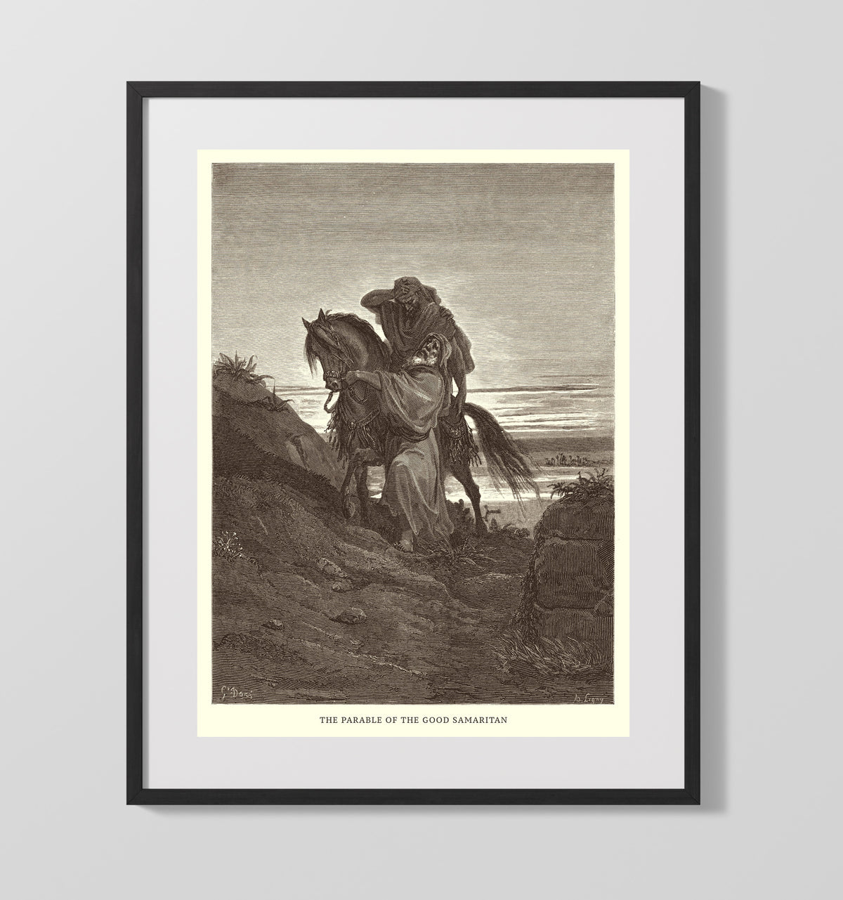 Jesus at the House of Martha and Mary Luke 10:38-42 by Gustave Doré 16x20 Gallery Frame Bible illustration wall art