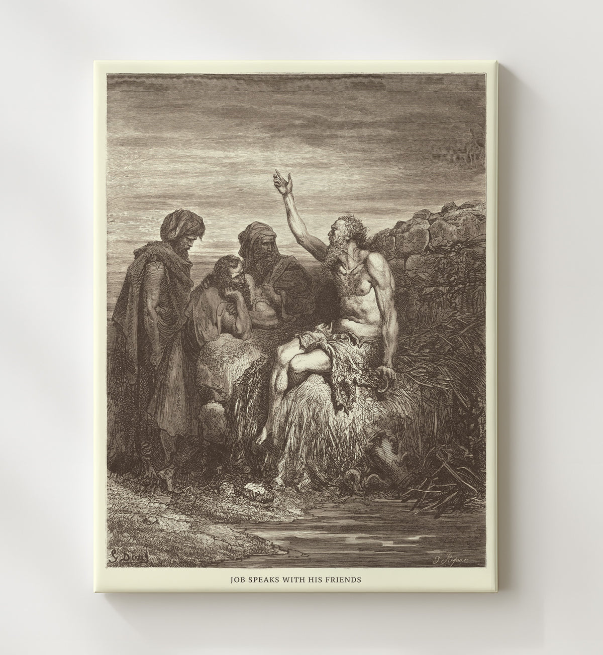 Job Hears of His Misfortunes - Job 1:13-22 - Doré - 20x24 Canvas