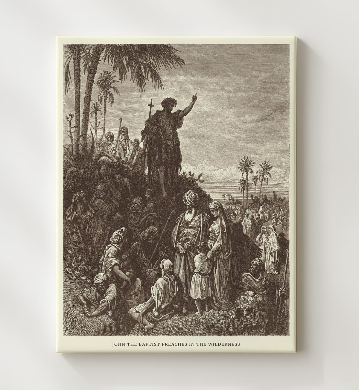 John the Baptist Preaches in the Wilderness - Matthew 3:1-12 - Doré - 20x24 Canvas