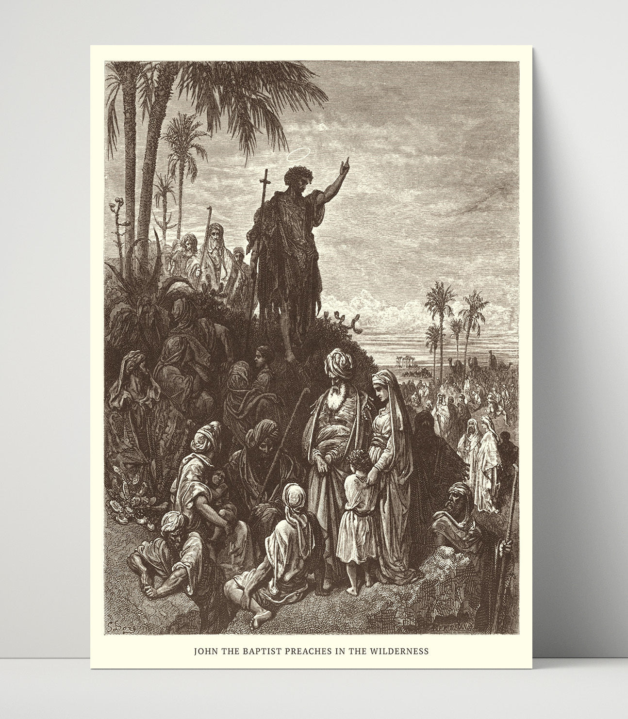 John the Baptist Preaches in the Wilderness Matthew 3:1-12 Dore Bible Illustration Wall Art 16x20 Unframed Print wall art print