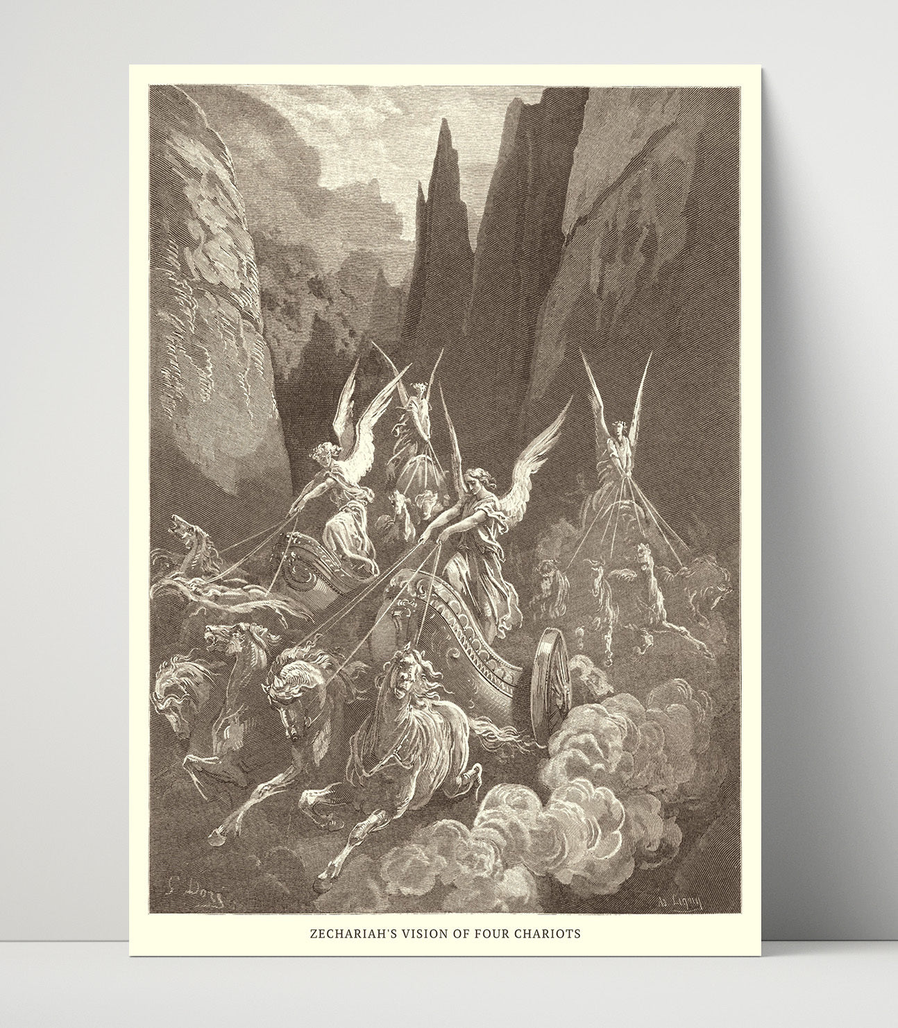 Jonah Is Spewed Forth by the Whale Jonah 2:10 Dore Bible Illustration Wall Art 16x20 Unframed Print wall art print