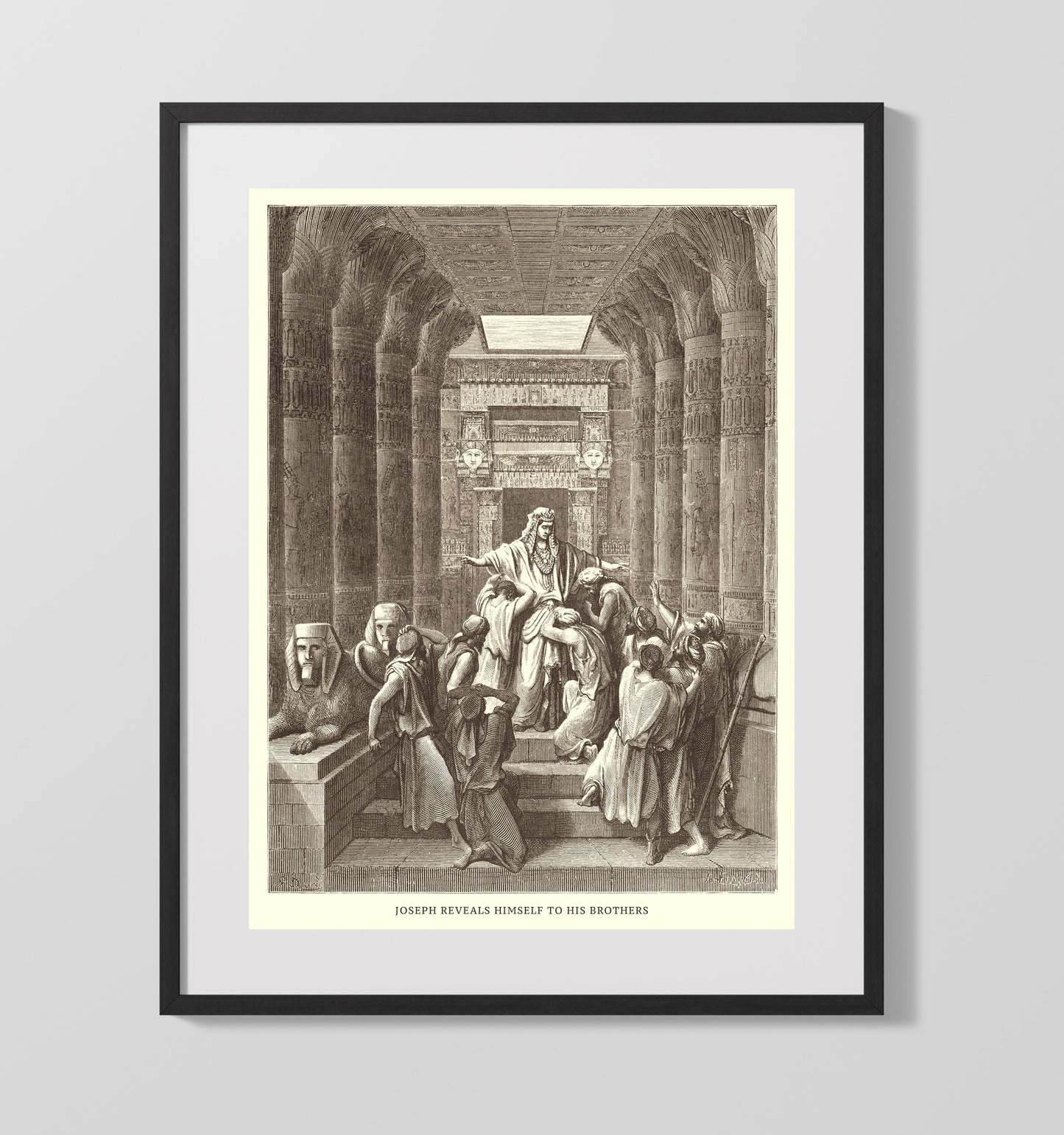 Joseph Interprets Pharaoh's Dream Genesis 41:1-36 by Gustave Doré 16x20 Gallery Frame Bible illustration wall art
