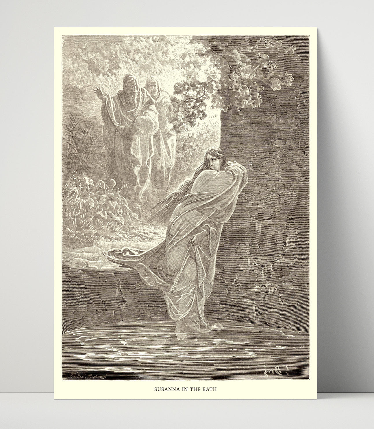 Joseph Leads Mary and Jesus into Egypt Matthew 2:13-15 Dore Bible Illustration Wall Art 16x20 Unframed Print wall art print