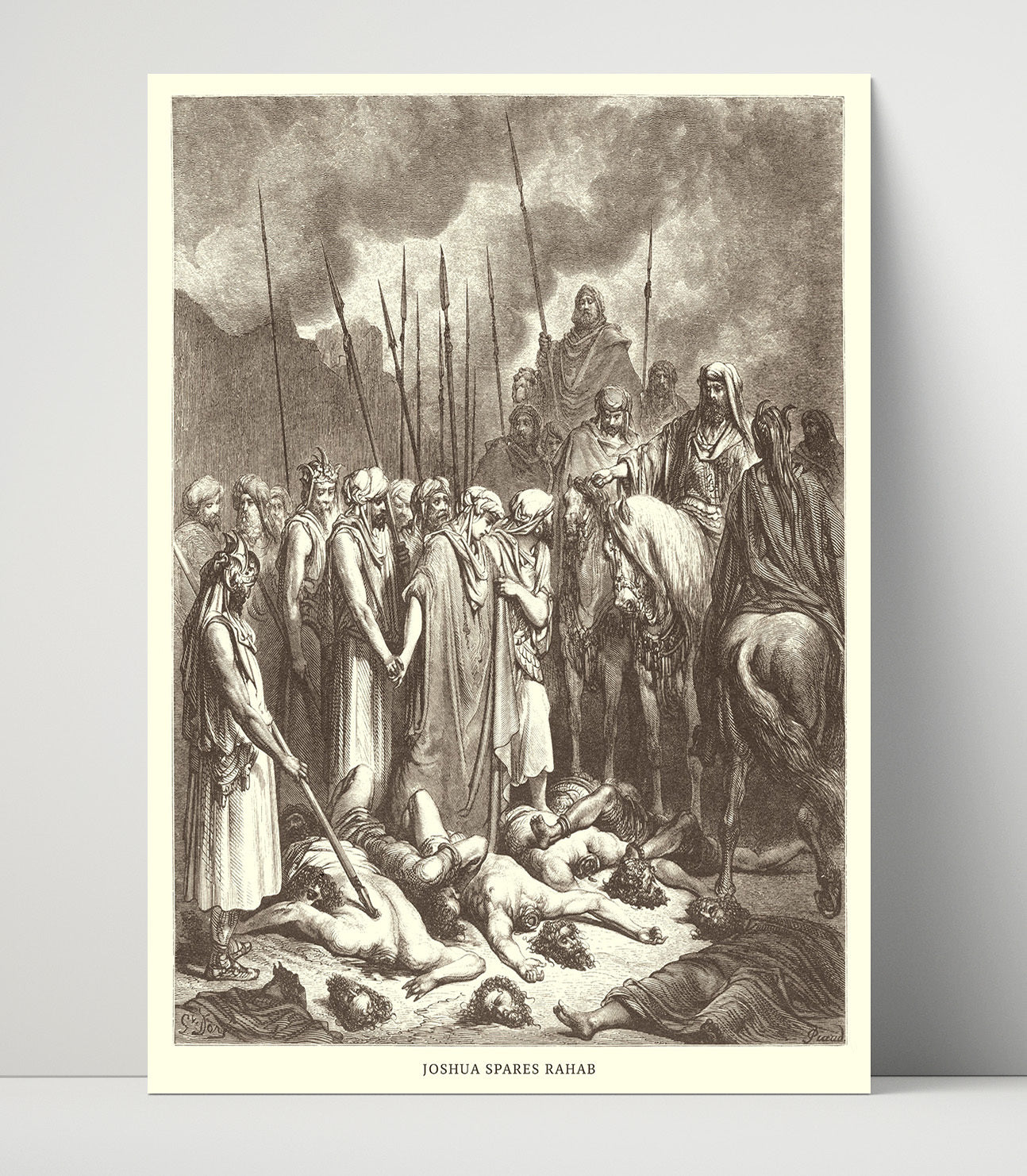 Joshua Spares Rahab Joshua 6:22-25 Dore Bible Illustration Wall Art 16x20 Unframed Print wall art print