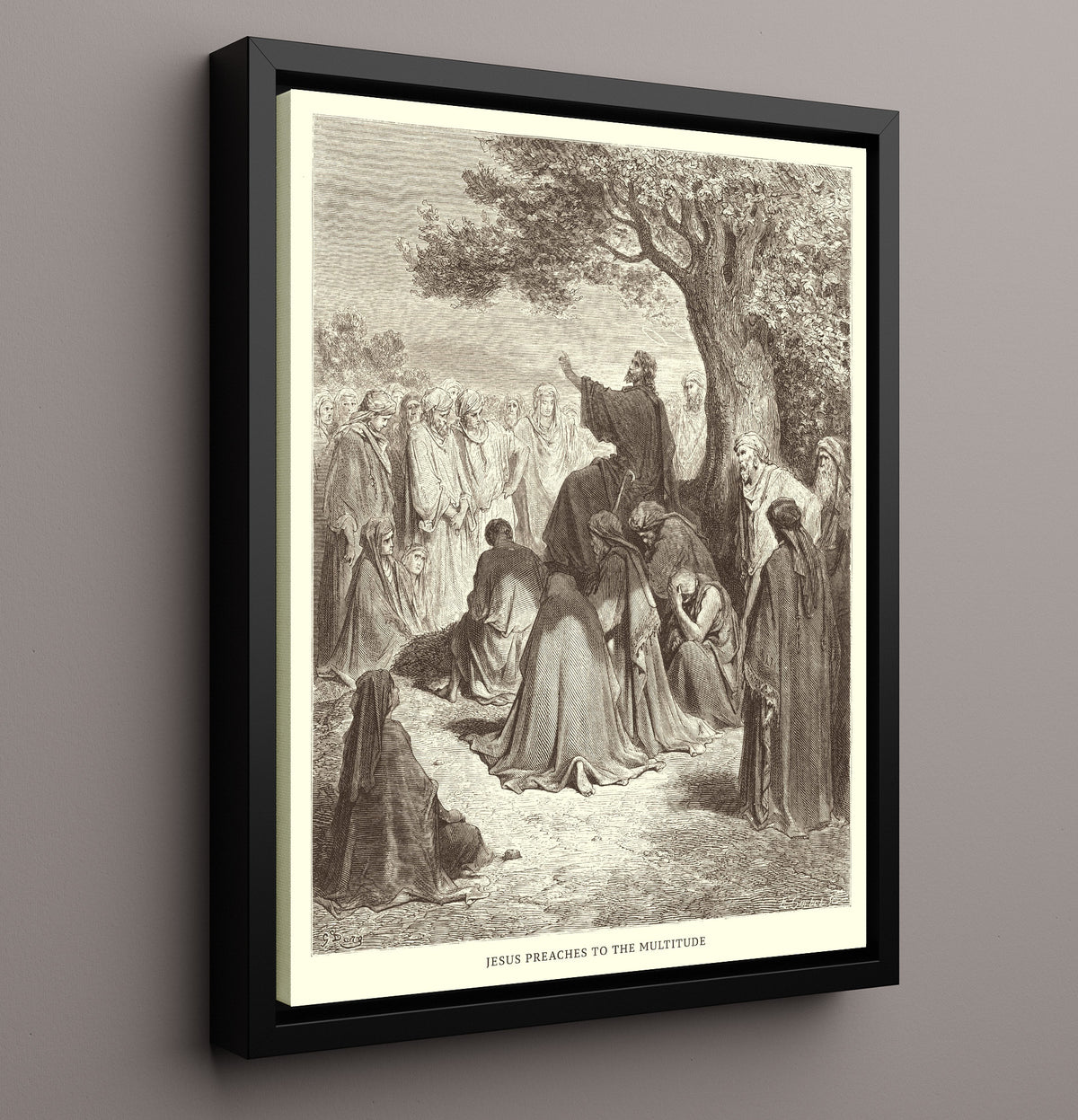 Lazarus Outside the Rich Man's House - Luke 16:19-31 - Doré - 16x20 Framed Canvas