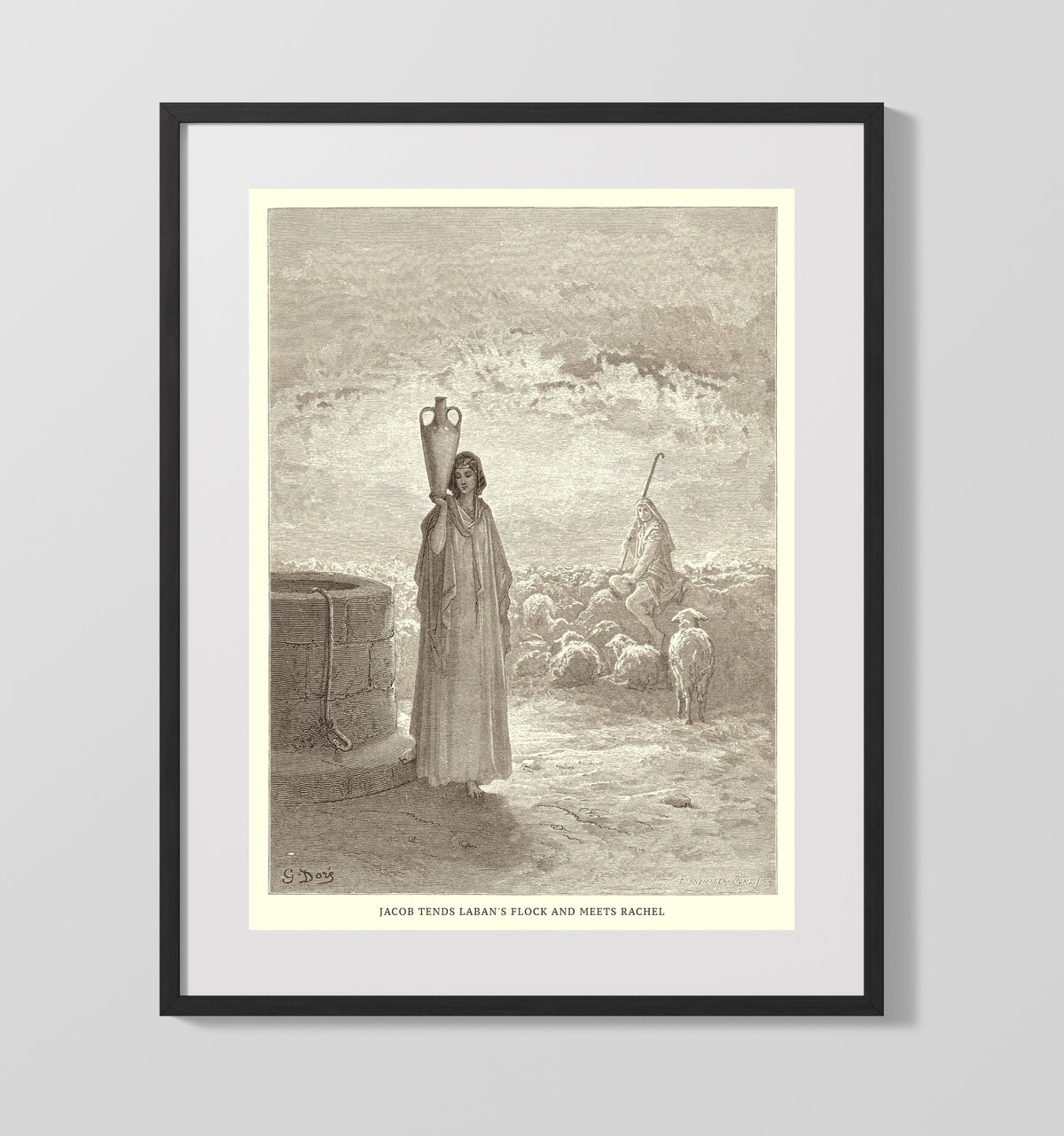 Moses and Aaron Appear Before Pharaoh Exodus 7:8-13 by Gustave Doré 16x20 Gallery Frame Bible illustration wall art