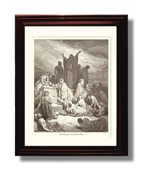 Nehemiah Views the Ruins of Jerusalem's Walls - Nehemiah 2:11-15 - Doré - 8x10 Beveled Frame