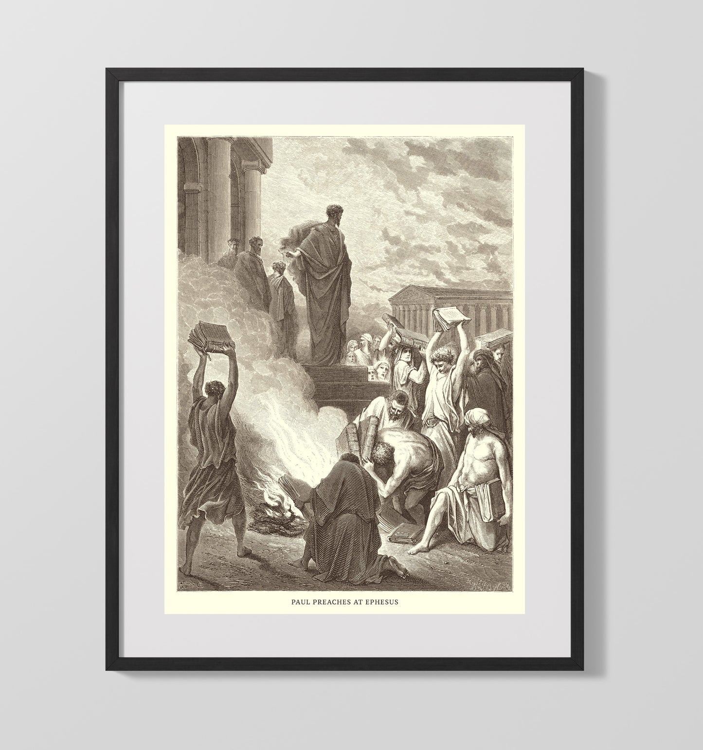 Paul Preaches to the Thessalonians Acts 17:1-4 by Gustave Doré 16x20 Gallery Frame Bible illustration wall art