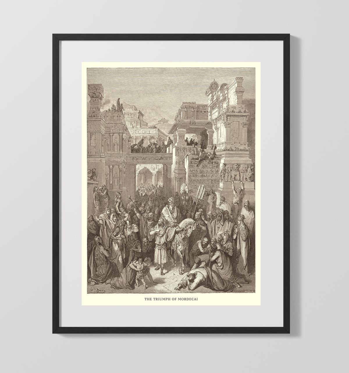 Queen Vashti Refuses to Obey Ahasuerus's Command Esther 1:10-22 by Gustave Doré 16x20 Gallery Frame Bible illustration wall art