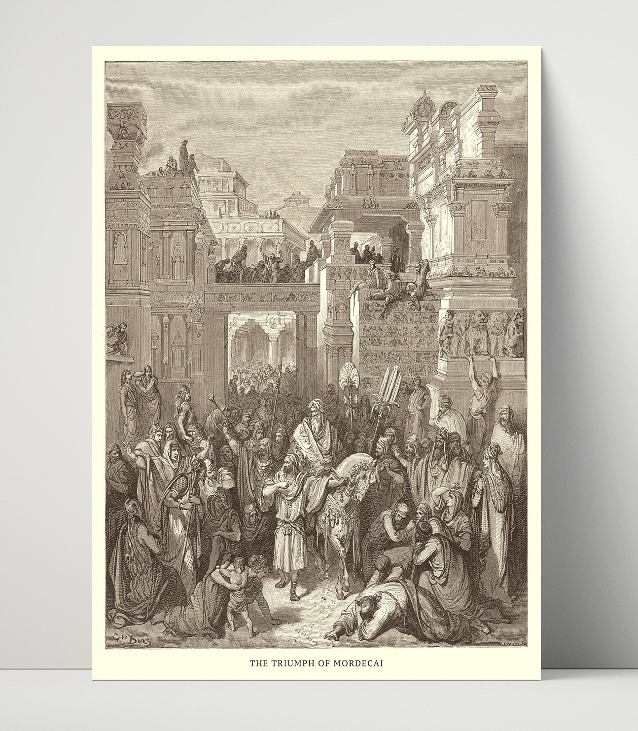 Queen Vashti Refuses to Obey Ahasuerus Command Esther 1:10-22 Dore Bible Illustration Wall Art 16x20 Unframed Print wall art print