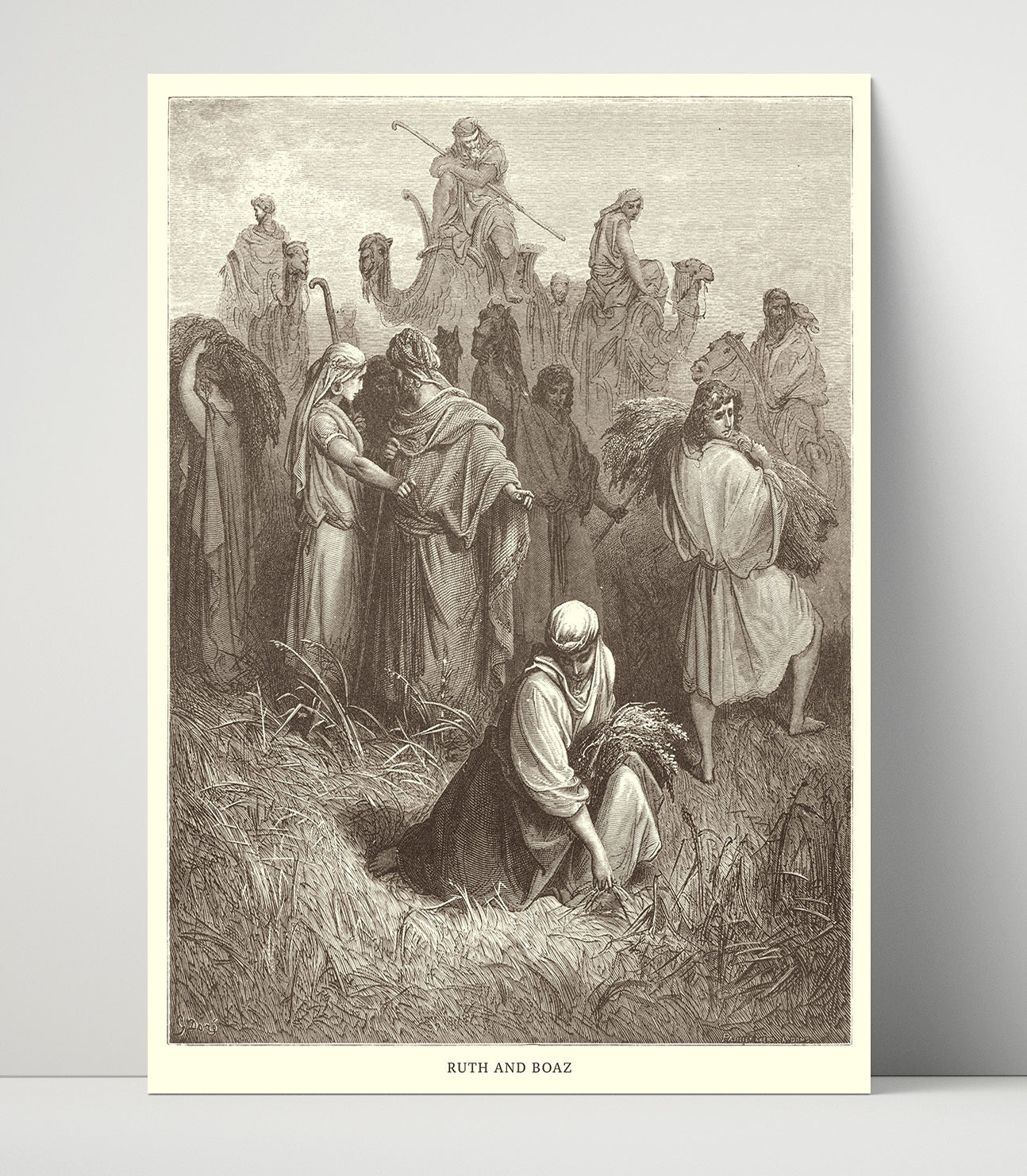 Ruth and Boaz Ruth 2:8-16 Dore Bible Illustration Wall Art 16x20 Unframed Print wall art print