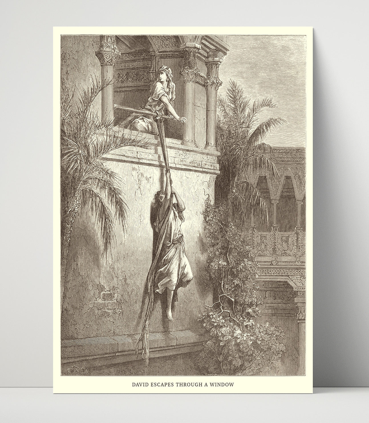Saul Attempts to Kill David 1 Samuel 18:10-11 Dore Bible Illustration Wall Art 16x20 Unframed Print wall art print