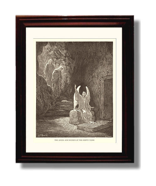 The Angel and Women at the Empty Tomb - Matthew 28:1-7 - Doré - 8x10 Beveled Frame