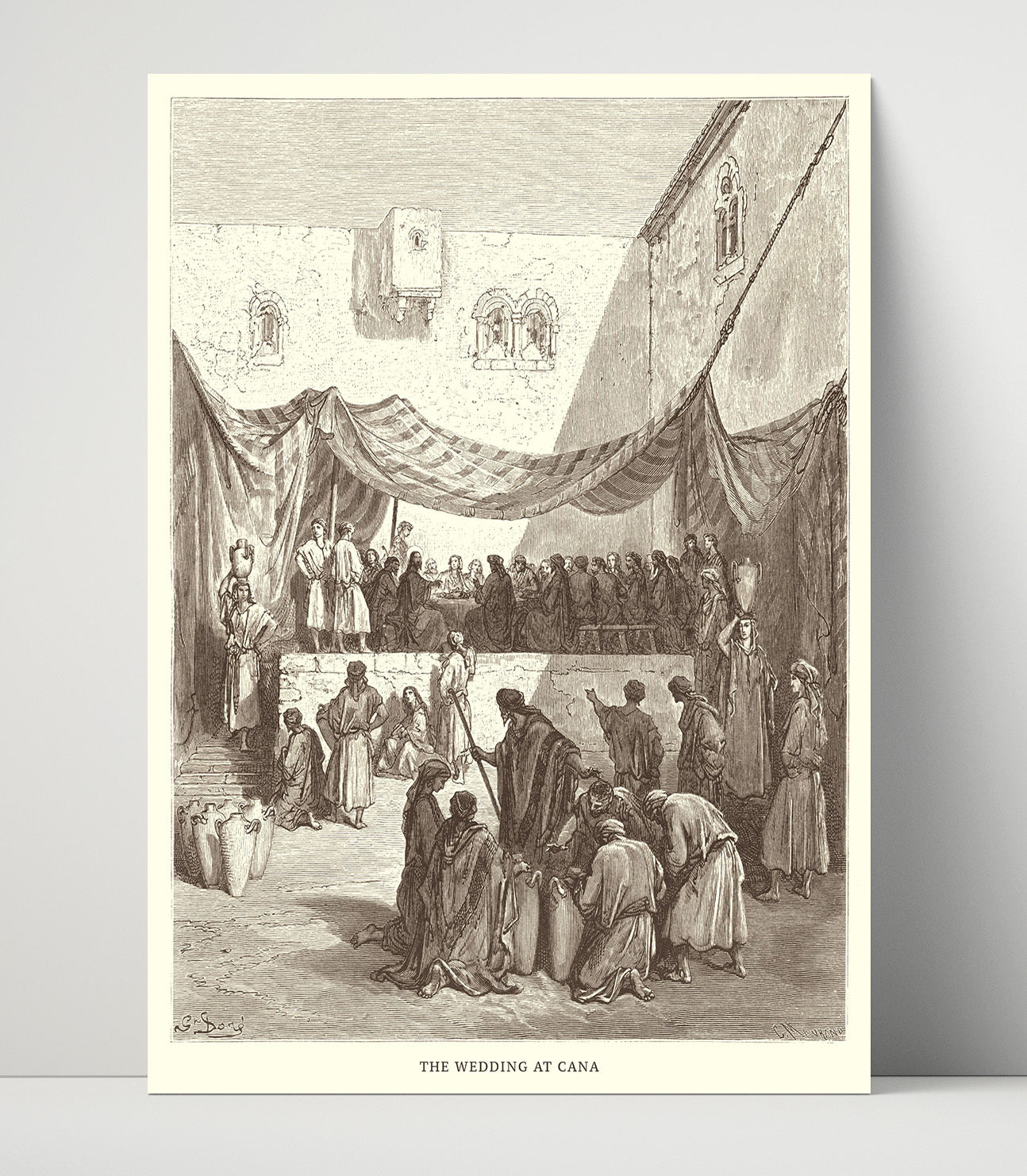 The Baptism of Jesus Matthew 3:13-17 Dore Bible Illustration Wall Art 16x20 Unframed Print wall art print