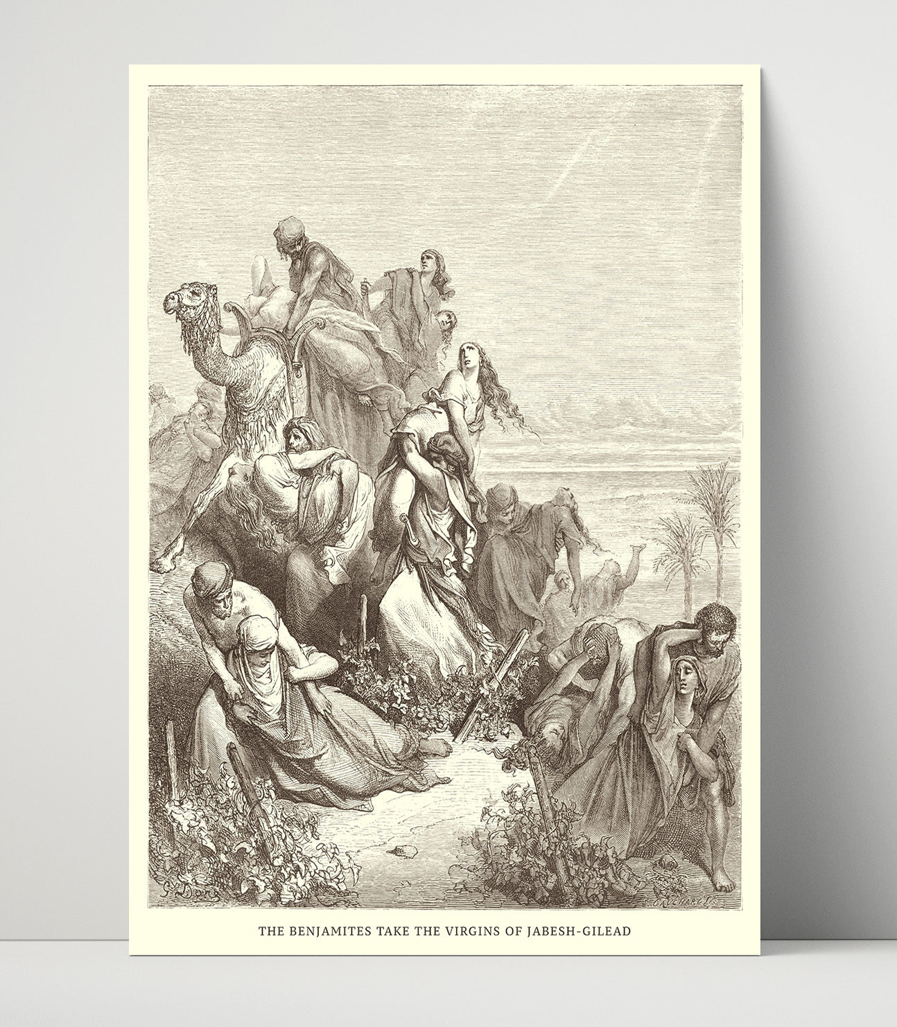 The Benjamites Take the Virgins of Jabesh-Gilead Judges 21:12-23 Dore Bible Illustration Wall Art 16x20 Unframed Print wall art print