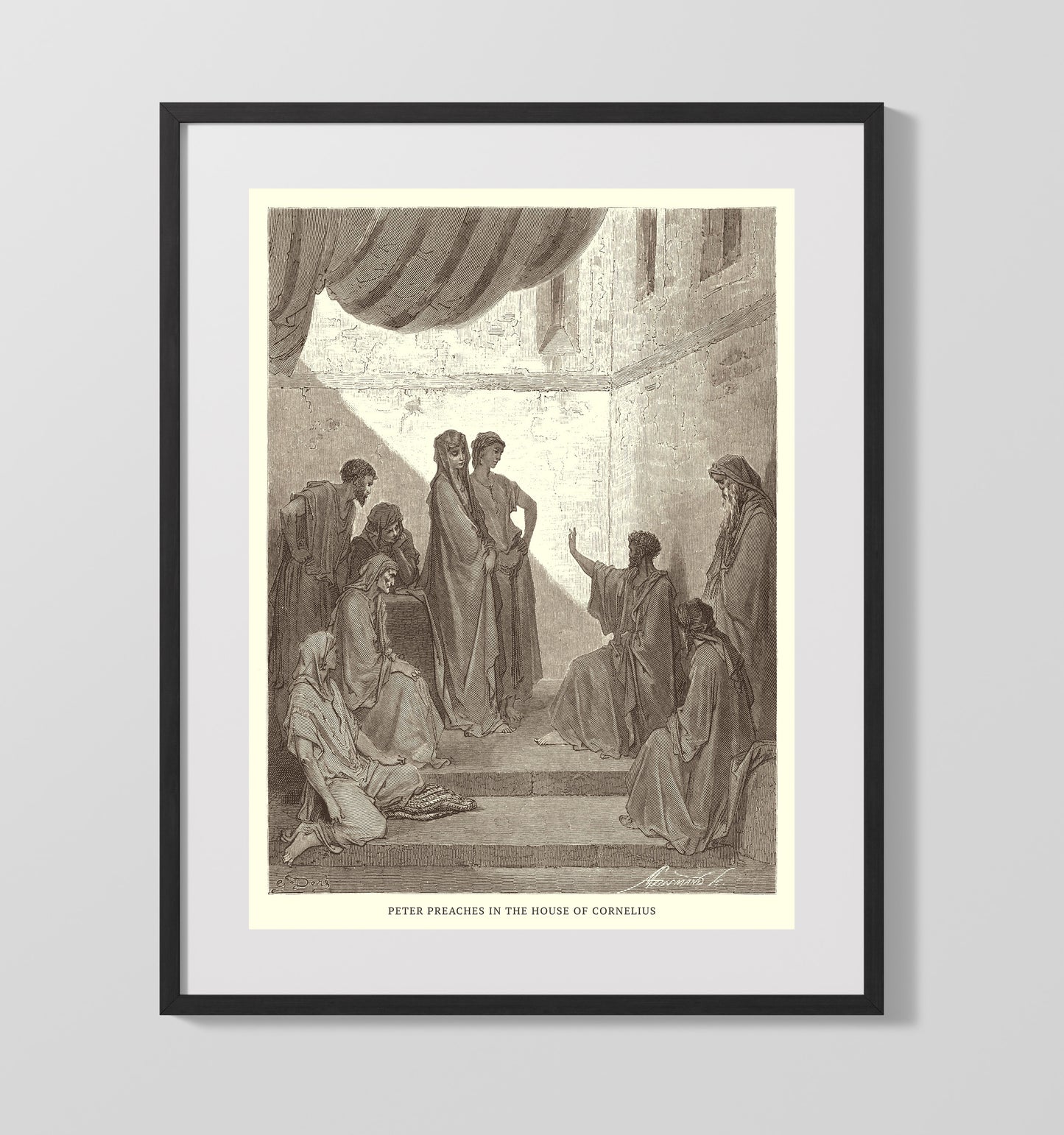 The Conversion of Saul Acts 9:1-19 by Gustave Doré 16x20 Gallery Frame Bible illustration wall art