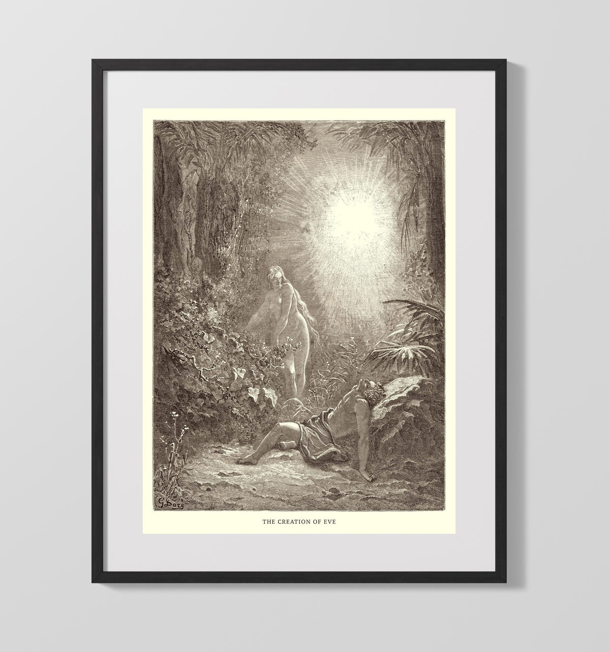 The Creation of Light Genesis 1:3-5 by Gustave Doré 16x20 Gallery Frame Bible illustration wall art