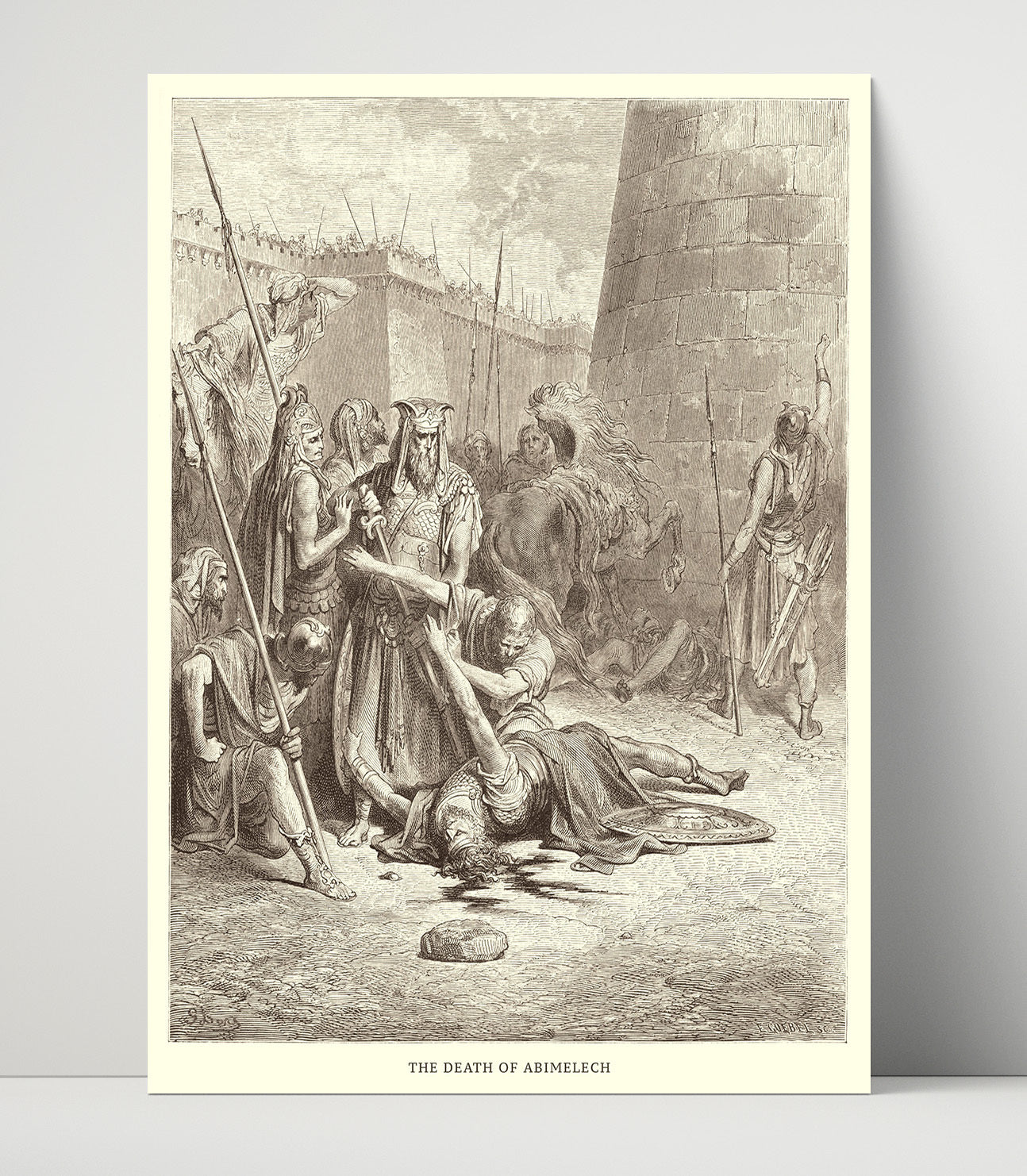 The Death of Abimelech Judges 9:53-57 Dore Bible Illustration Wall Art 16x20 Unframed Print wall art print