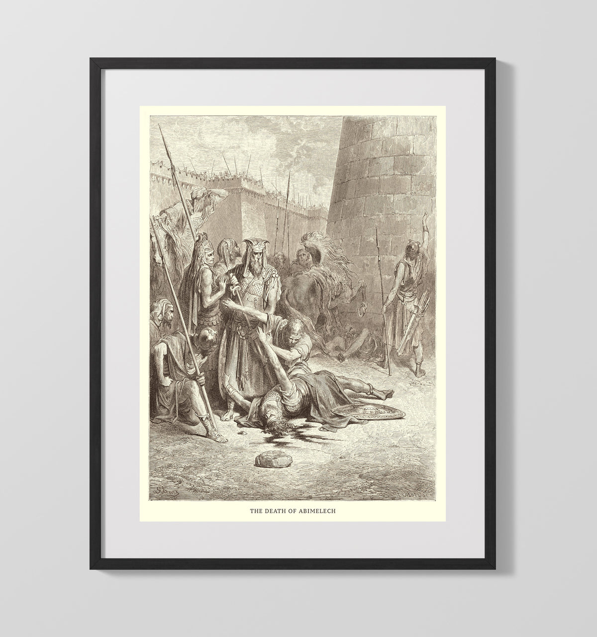 The Death of Abimelech Judges 9:53-57 by Gustave Doré 16x20 Gallery Frame Bible illustration wall art