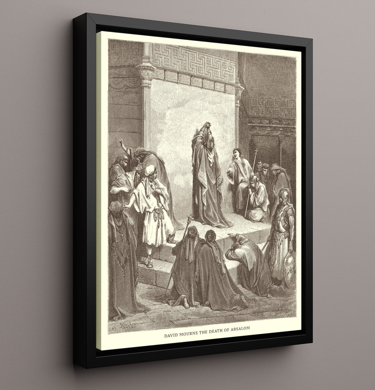 The Death of Ahab - 1 Kings 22:34-37 - Doré - 16x20 Framed Canvas