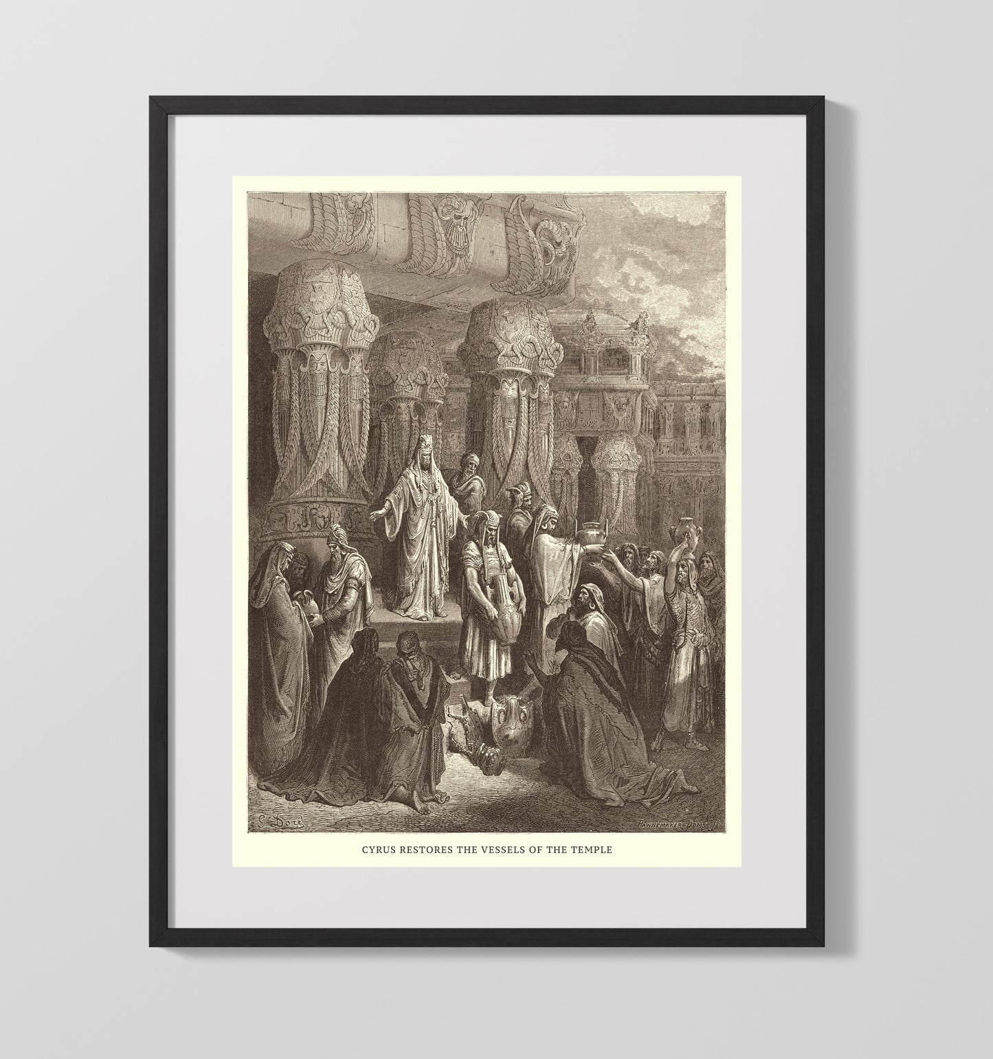 The Death of Athaliah 2 Kings 11:15-16 by Gustave Doré 16x20 Gallery Frame Bible illustration wall art