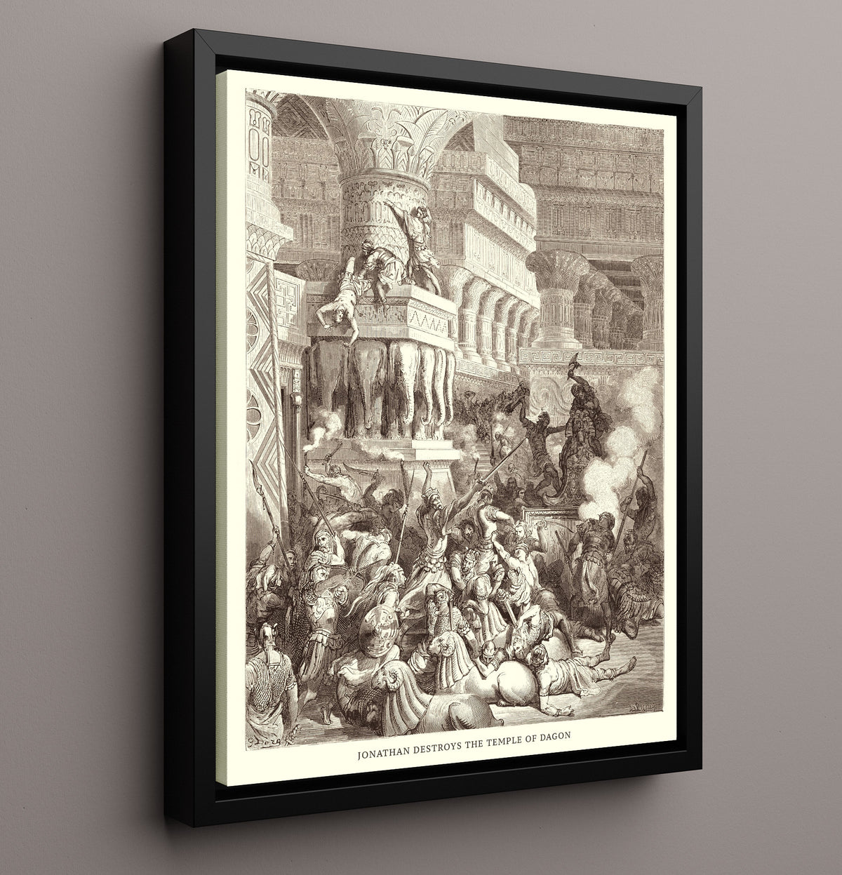 The Death of Eleazar - 1 Maccabees 6:43-46 - Doré - 16x20 Framed Canvas