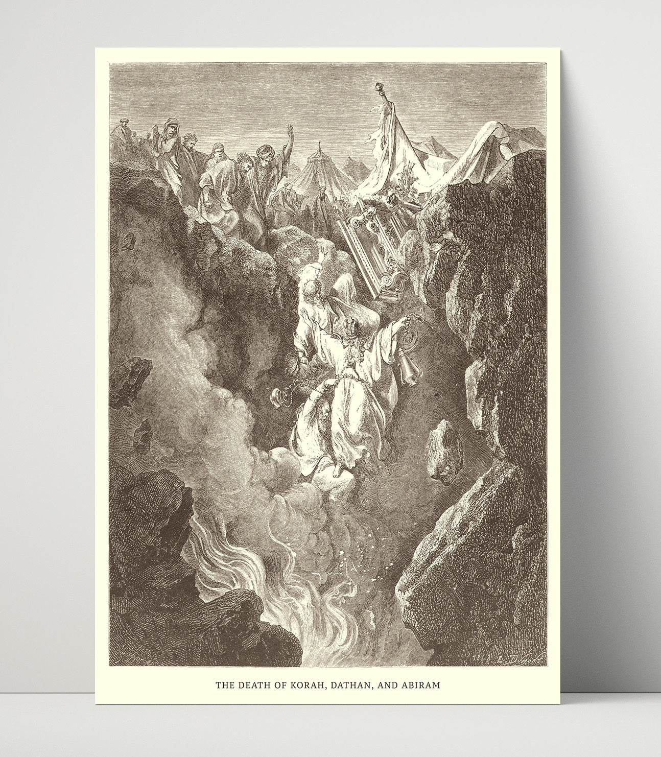 The Death of Korah Dathan and Abiram Numbers 16:31-35 Dore Bible Illustration Wall Art 16x20 Unframed Print wall art print