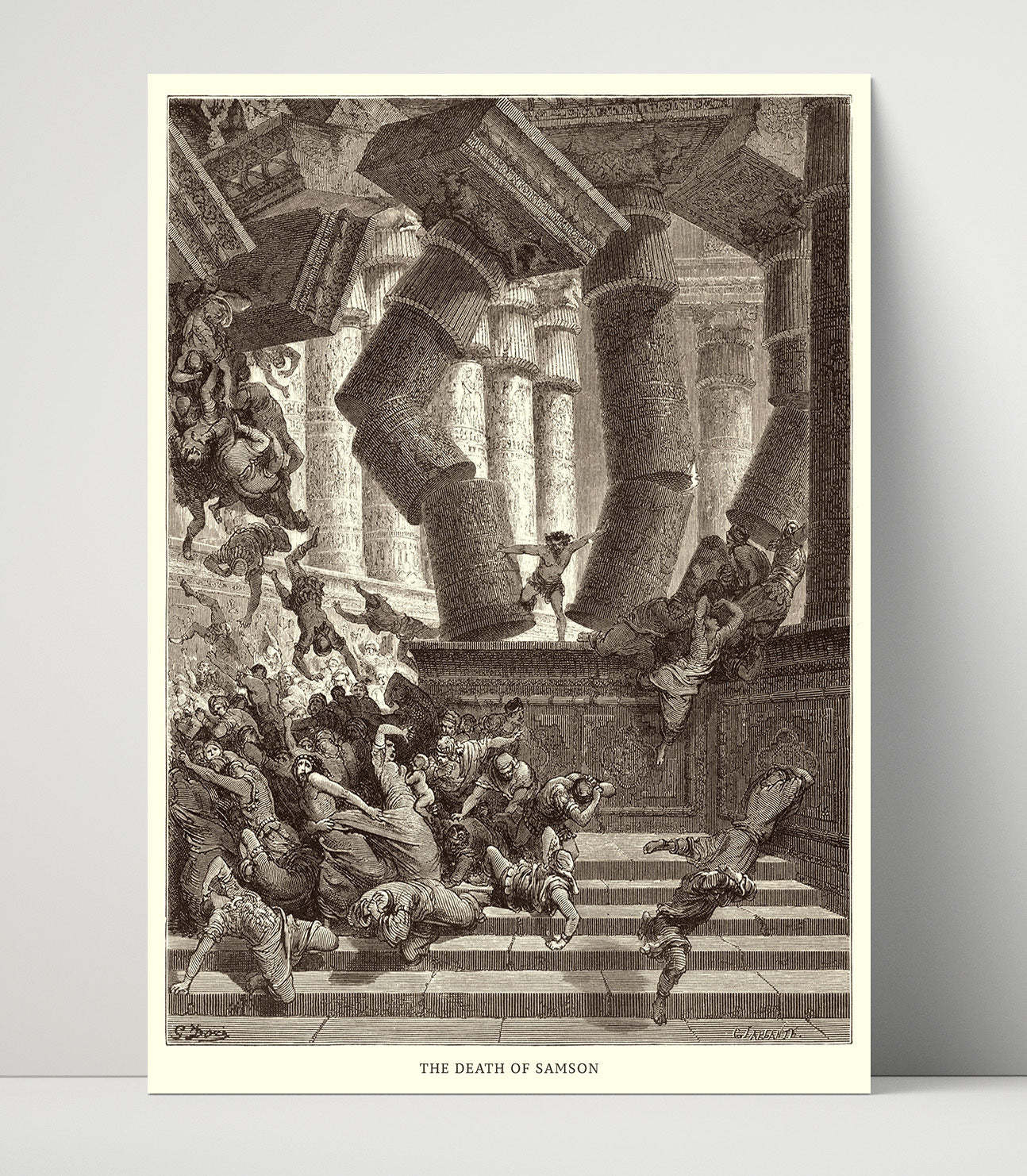 The Death of Samson Judges 16:28-30 Dore Bible Illustration Wall Art 16x20 Unframed Print wall art print