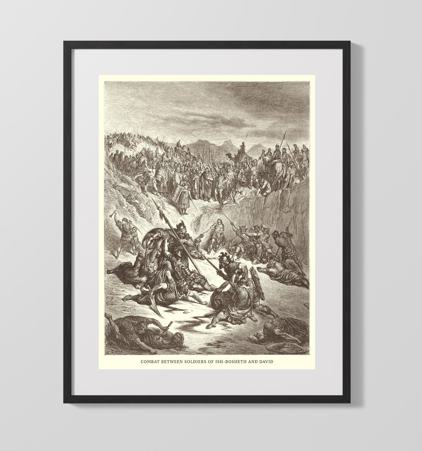 The Death of Saul 1 Samuel 31:1-6 by Gustave Doré 16x20 Gallery Frame Bible illustration wall art