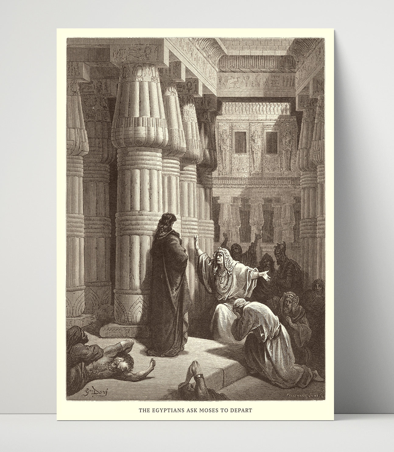 The Egyptians Ask Moses to Depart Exodus 12:31-36 Dore Bible Illustration Wall Art 16x20 Unframed Print wall art print