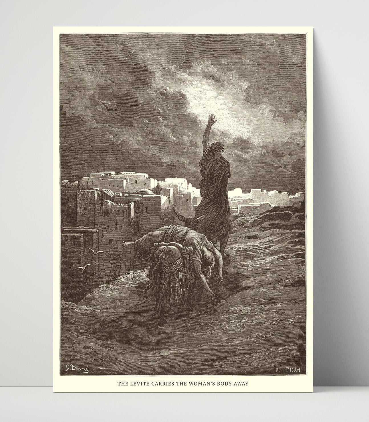 The Levite Carries the Womans Body Away Judges 19:29 Dore Bible Illustration Wall Art 16x20 Unframed Print wall art print