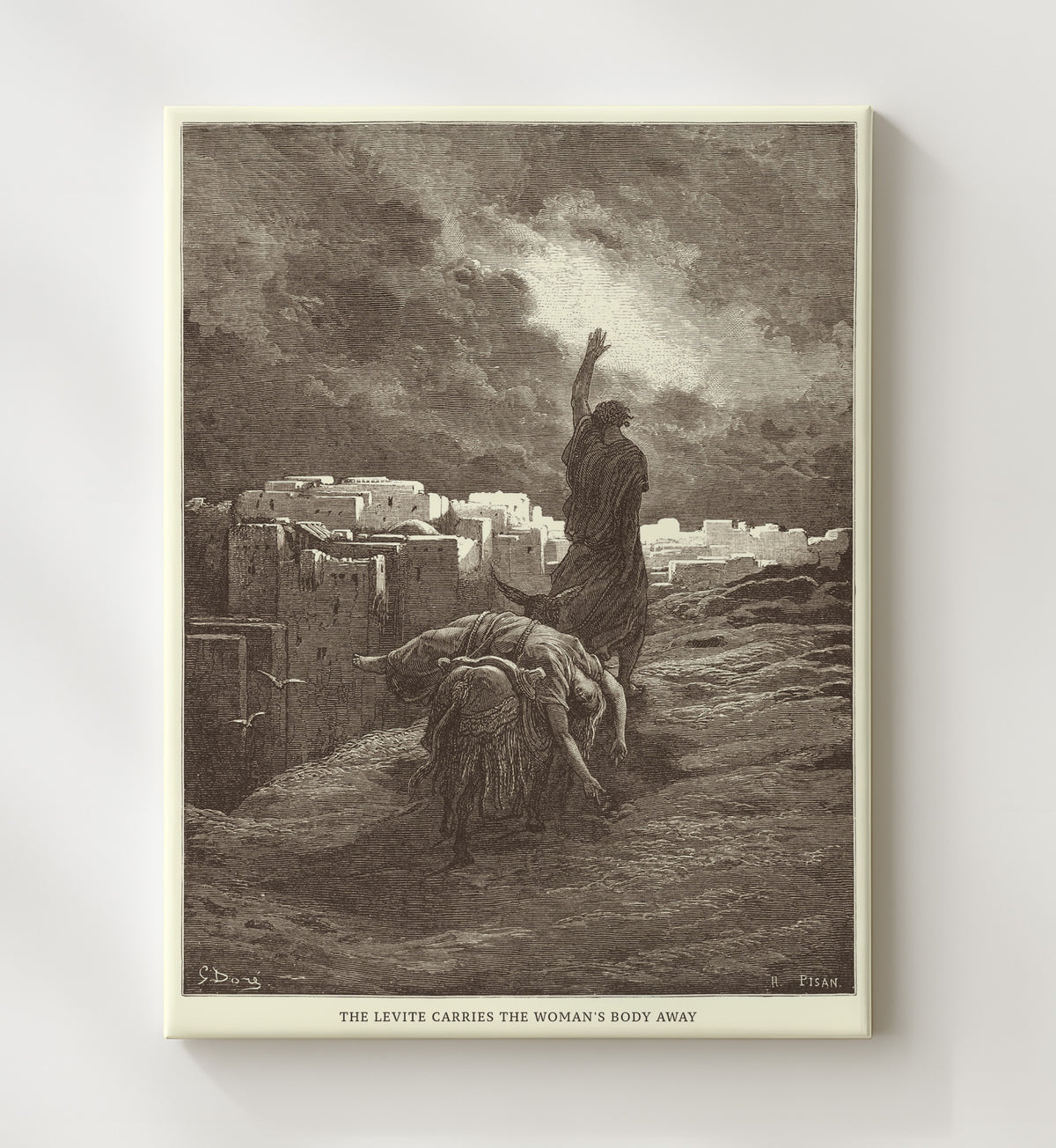 The Levite Carries the Woman's Body Away - Judges 19:29 - Doré - 20x24 Canvas