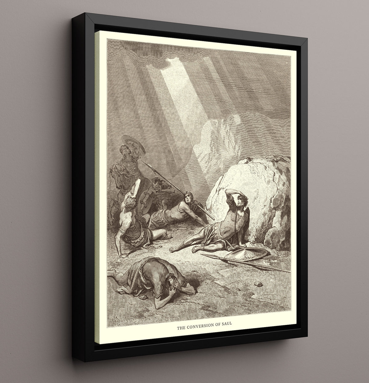 The Martyrdom of St. Stephen - Acts 7:54-60 - Doré - 16x20 Framed Canvas