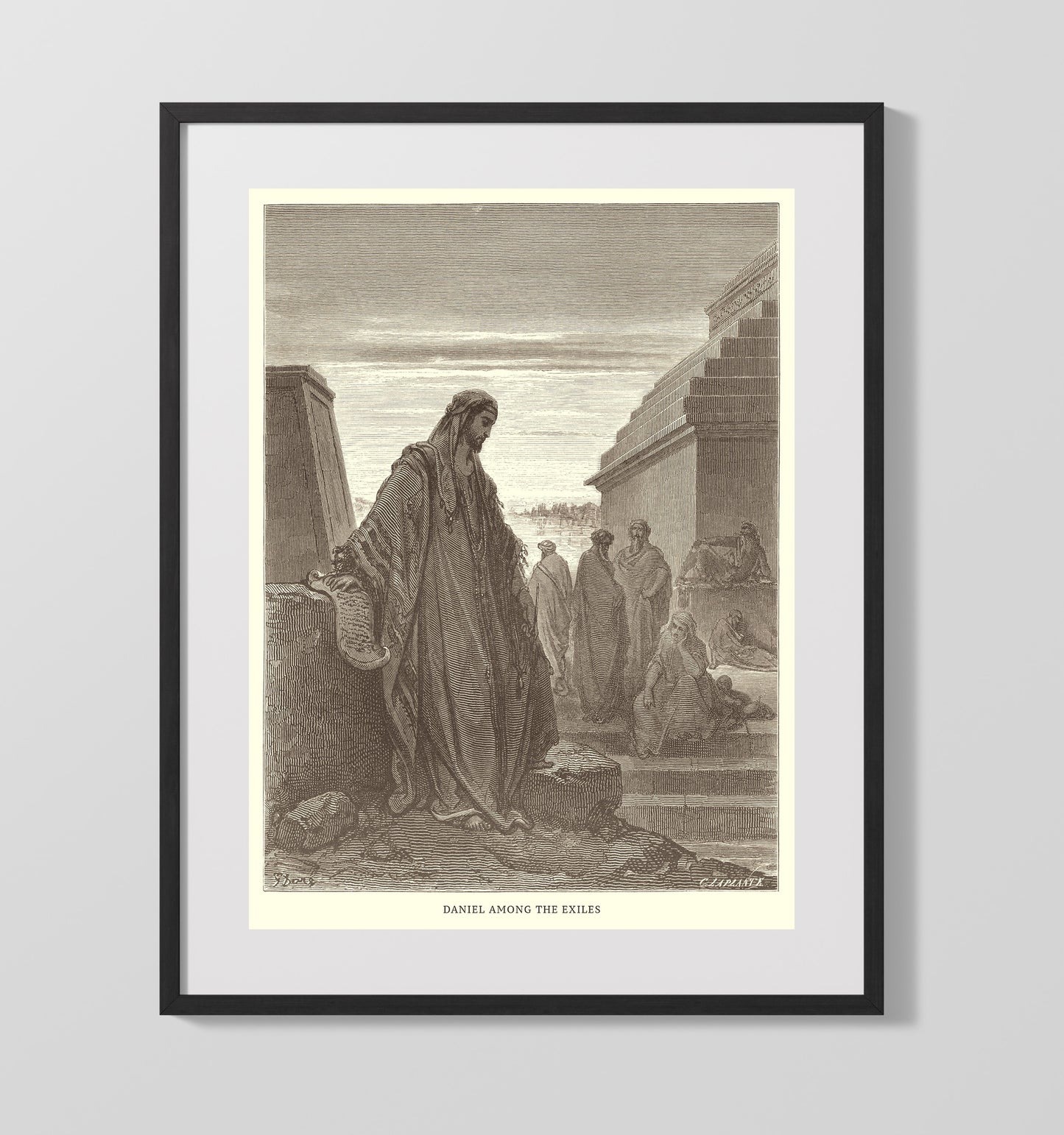 The Prophet Ezekiel Ezekiel 2 by Gustave Doré 16x20 Gallery Frame Bible illustration wall art