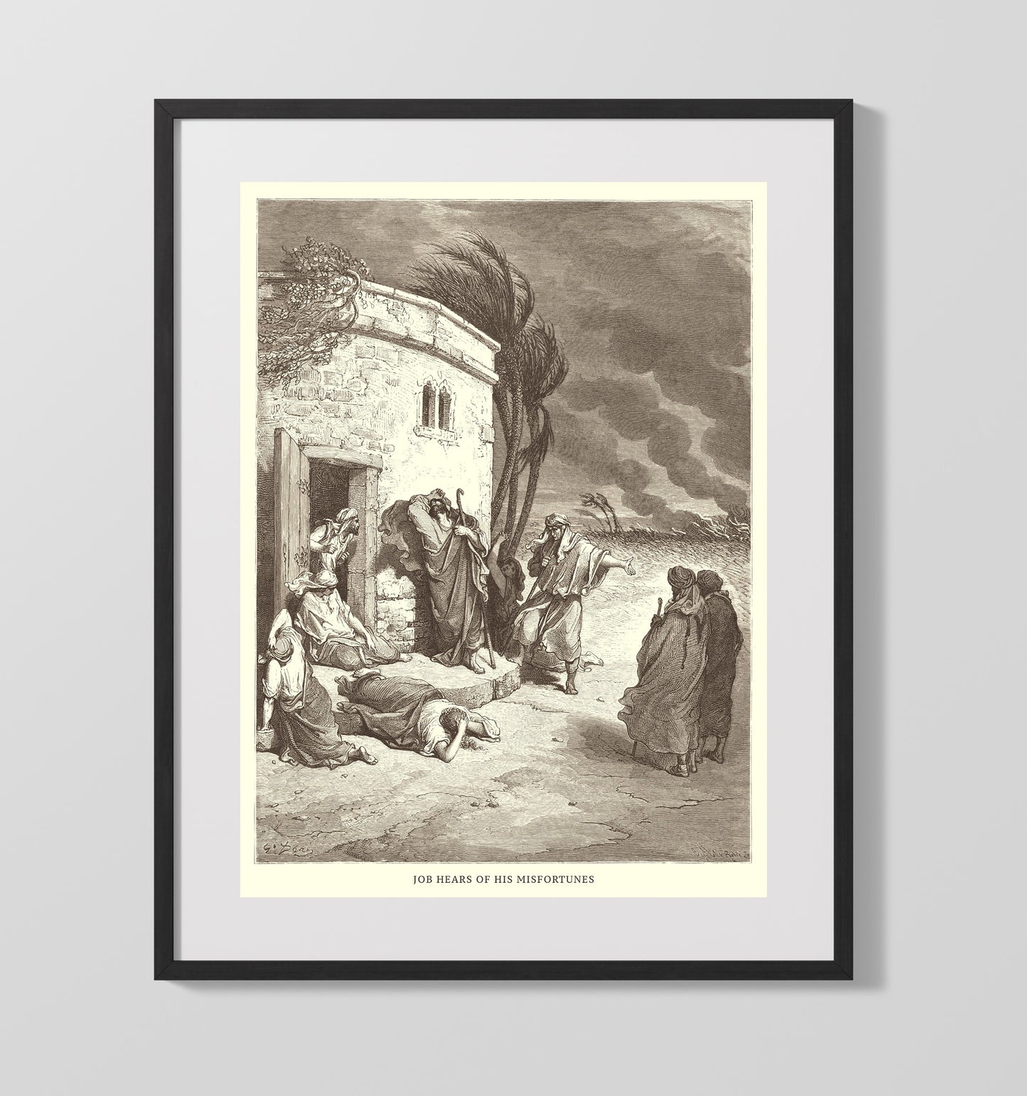 The Punishment of Antiochus 2 Maccabees 9:5-9 by Gustave Doré 16x20 Gallery Frame Bible illustration wall art