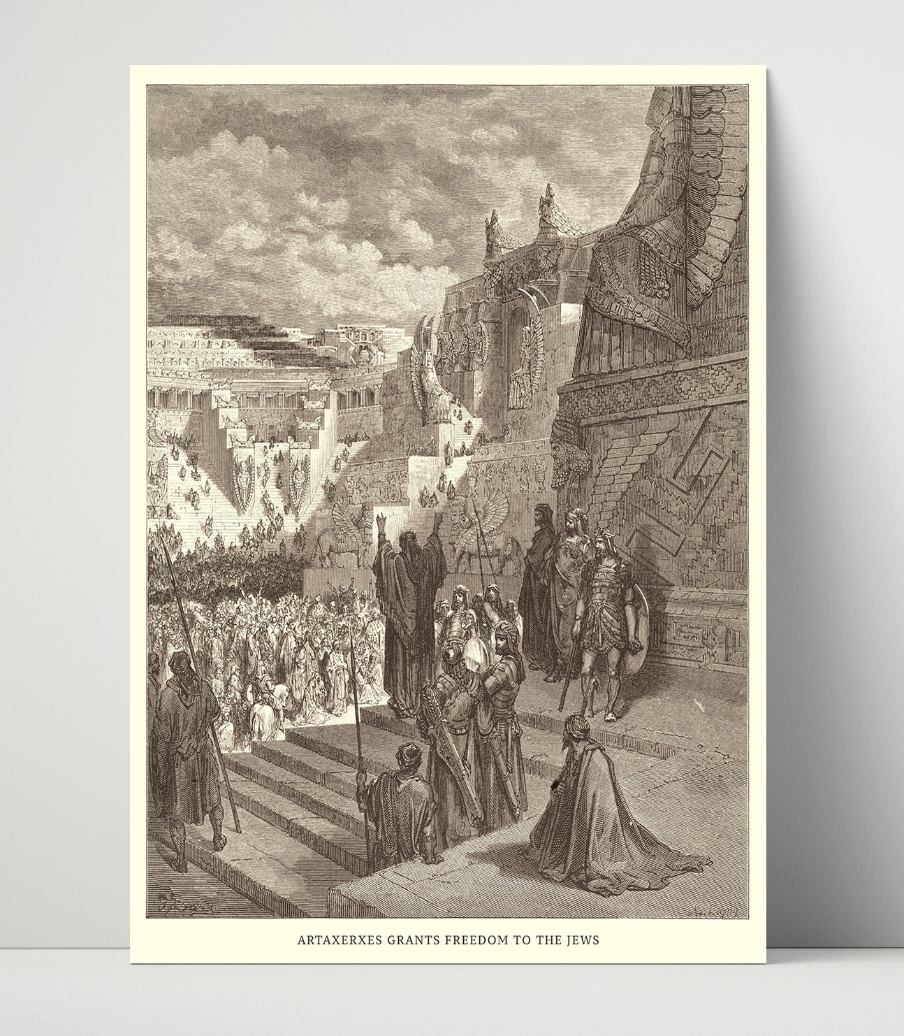 The Rebuilding of the Temple Is Begun Ezra 3:10-13 Dore Bible Illustration Wall Art 16x20 Unframed Print wall art print