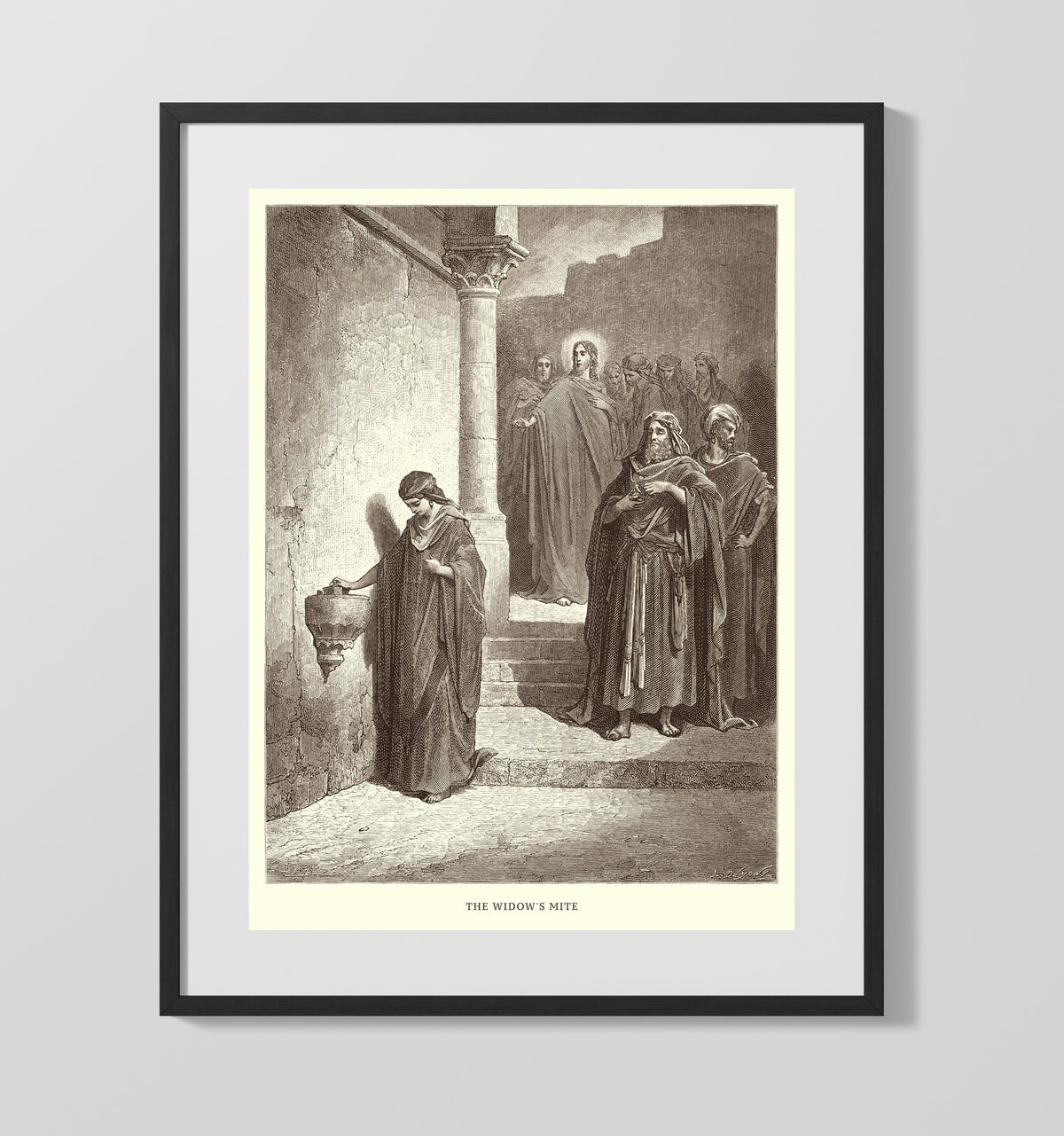The Temptation of Jesus Matthew 4:1-11 by Gustave Doré 16x20 Gallery Frame Bible illustration wall art