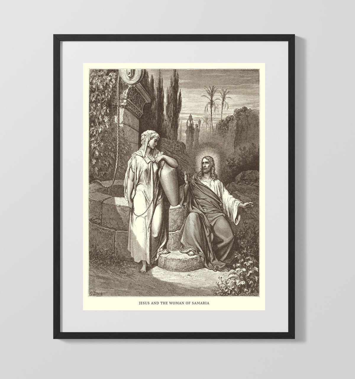 The Wedding at Cana John 2:1-11 by Gustave Doré 16x20 Gallery Frame Bible illustration wall art