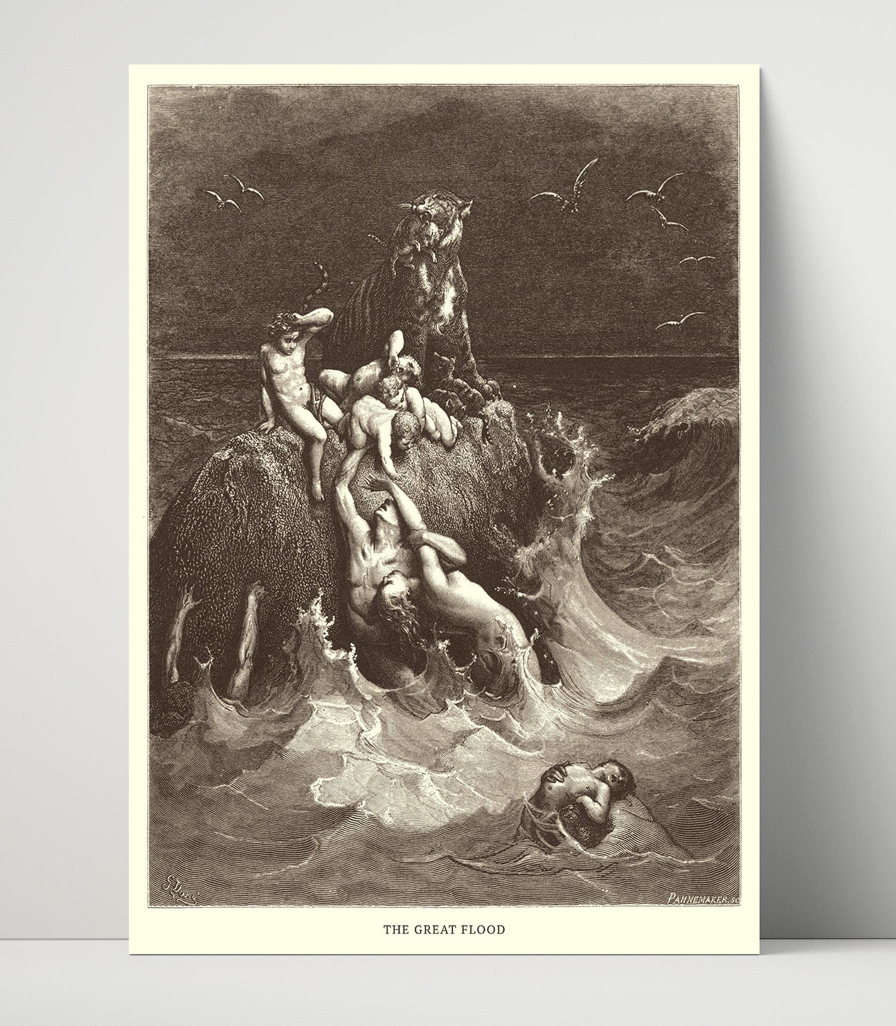 The World Is Destroyed by Water Genesis 7:17-24 Dore Bible Illustration Wall Art 16x20 Unframed Print wall art print