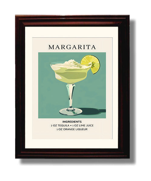Margarita 8x10 Black Matted Beveled Frame cocktail recipe wall art