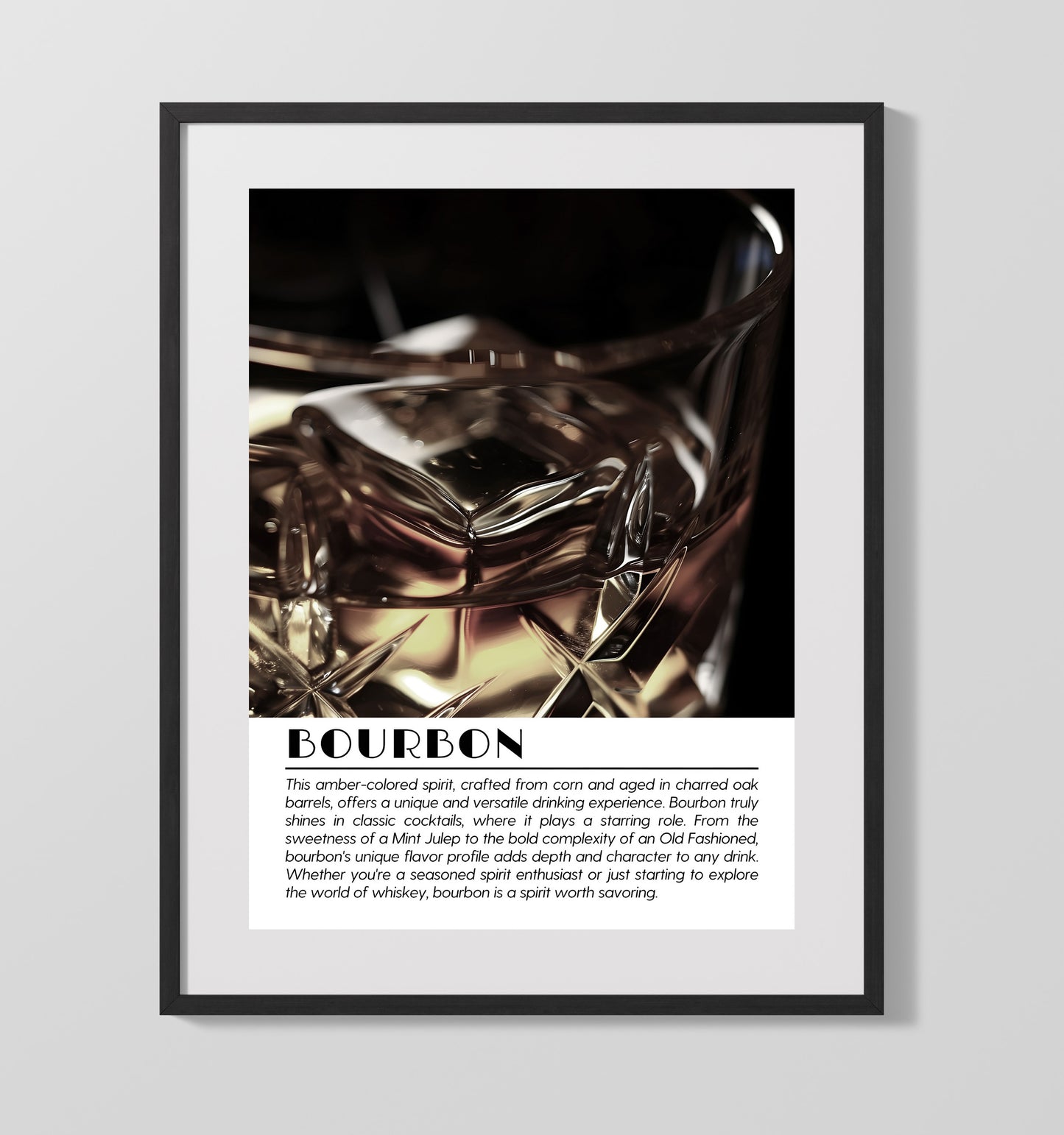 Bourbon Crystal Close Up Drinks Defined Poster - 16x20 Gallery Frame
