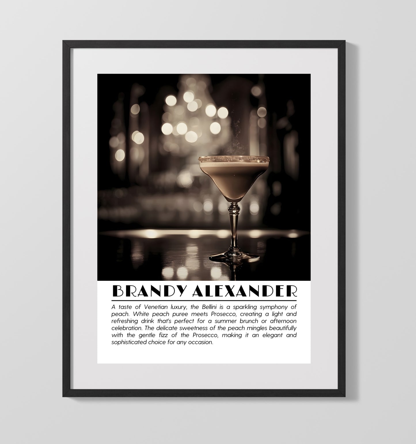 Brandy Alexander Velvet Nightcap Drinks Defined Poster - 16x20 Gallery Frame