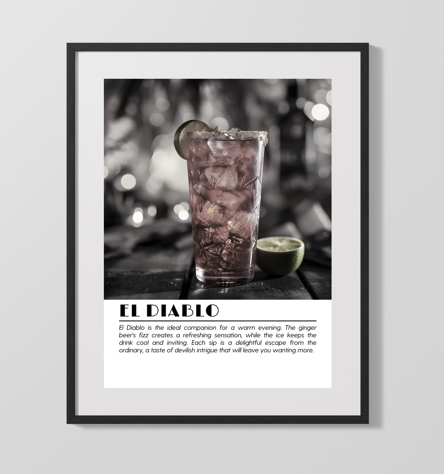 El Diablo Ginger Spice Drinks Defined Poster - 16x20 Gallery Frame