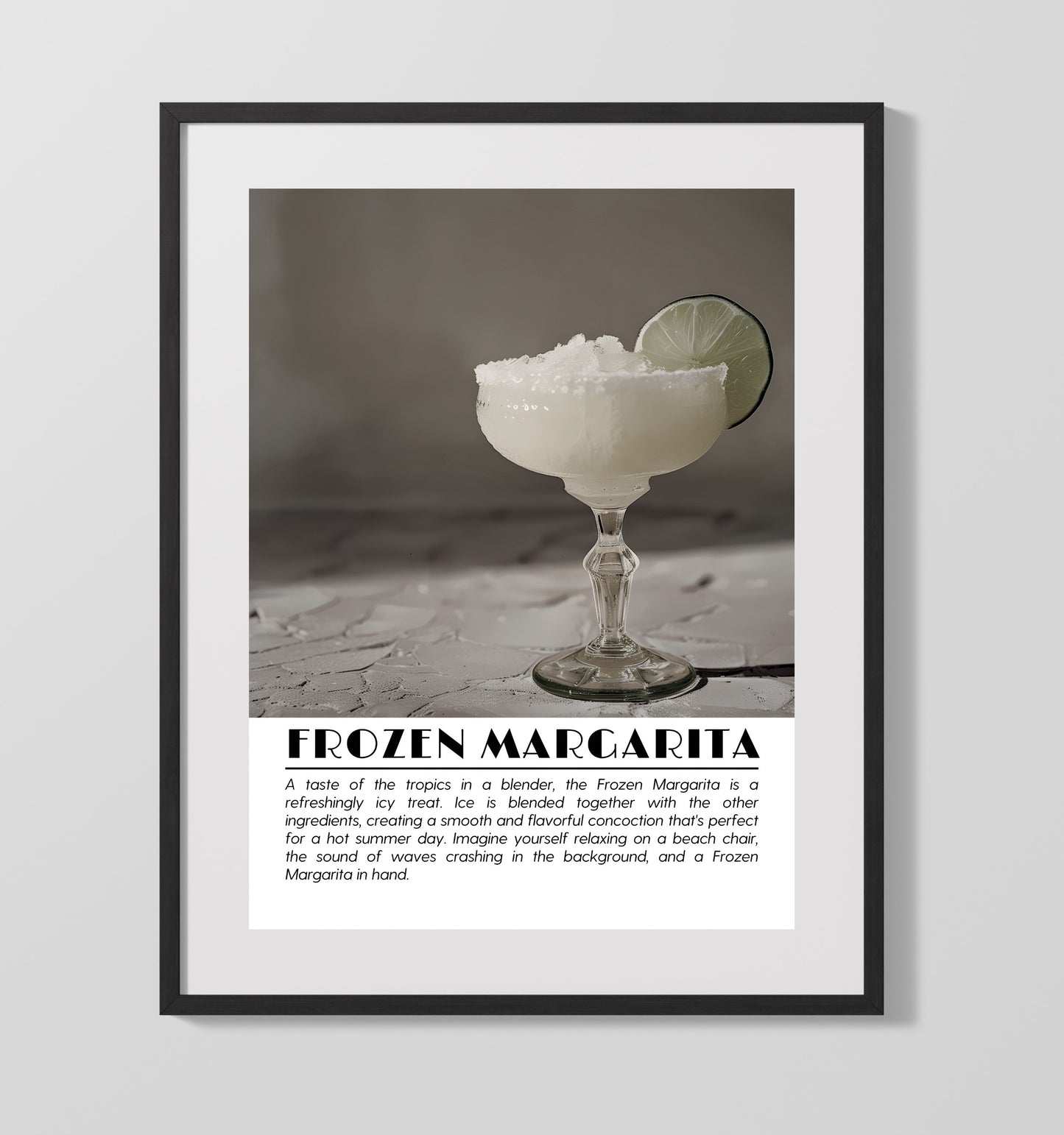 Frozen Margarita Icy Lime Drinks Defined Poster - 16x20 Gallery Frame