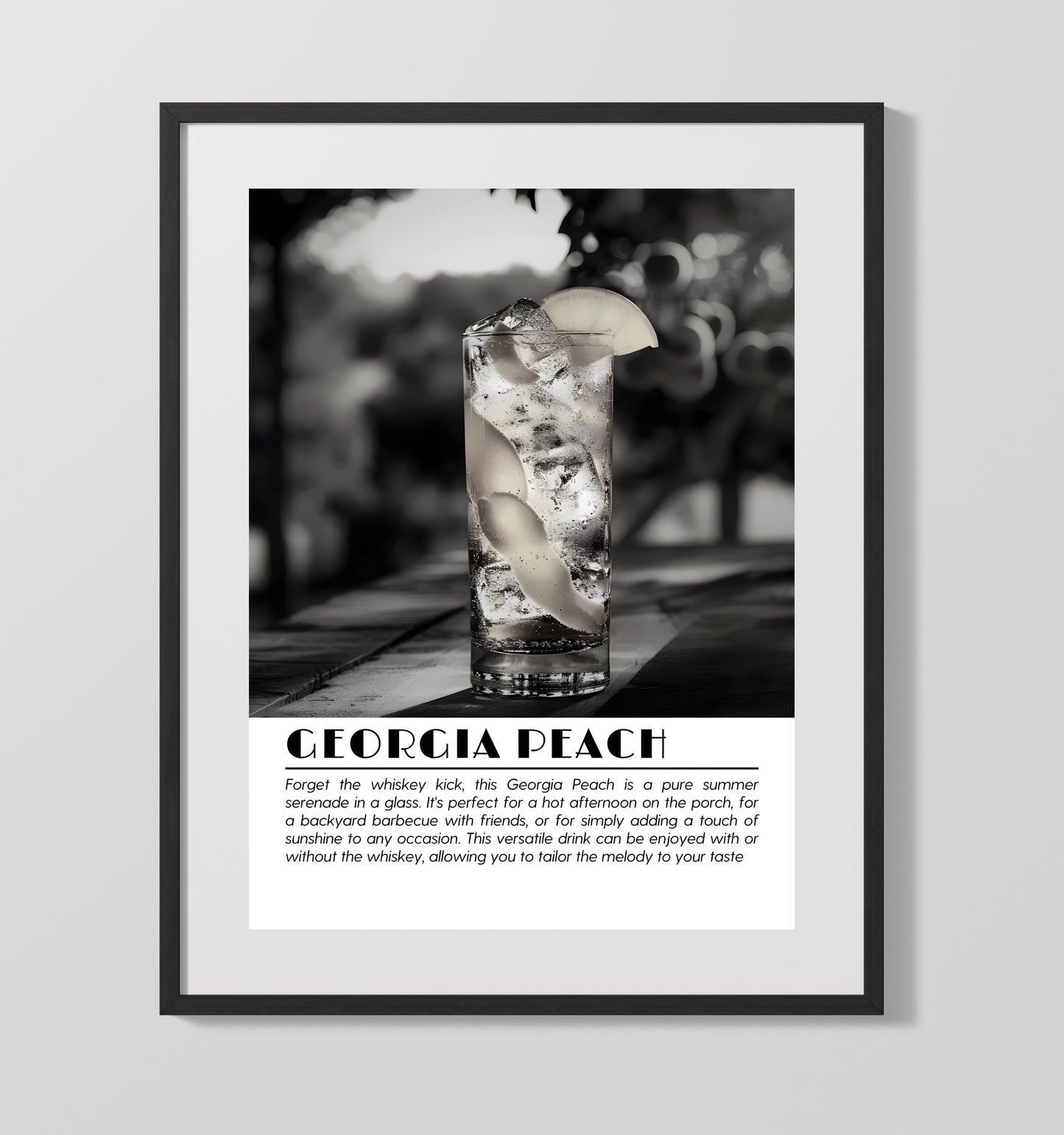 Georgia Peach Summer Serenade Drinks Defined Poster - 16x20 Gallery Frame