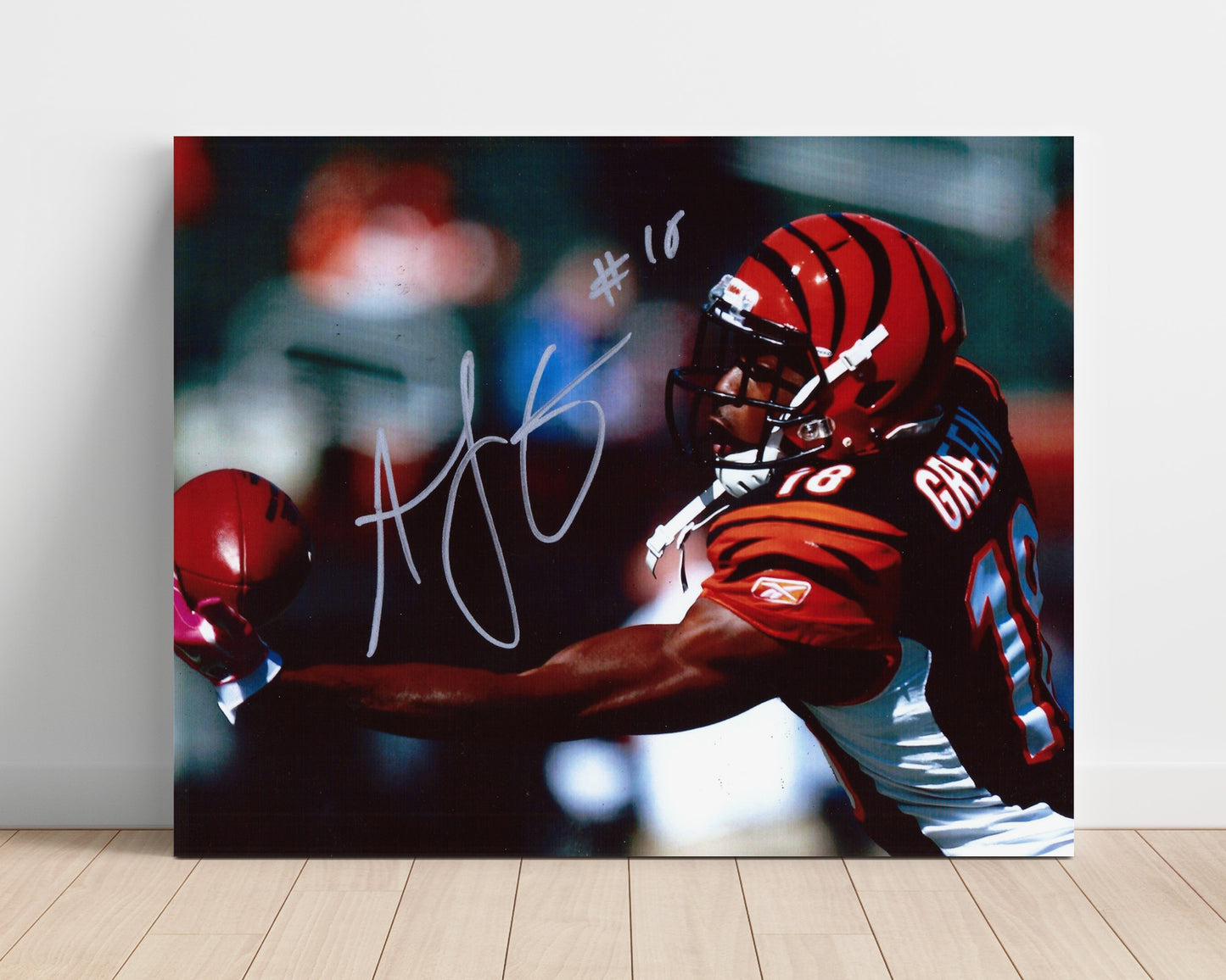 Aj Green - Cincinnati Football One Hand Catch Football Wall Art - football wall art print