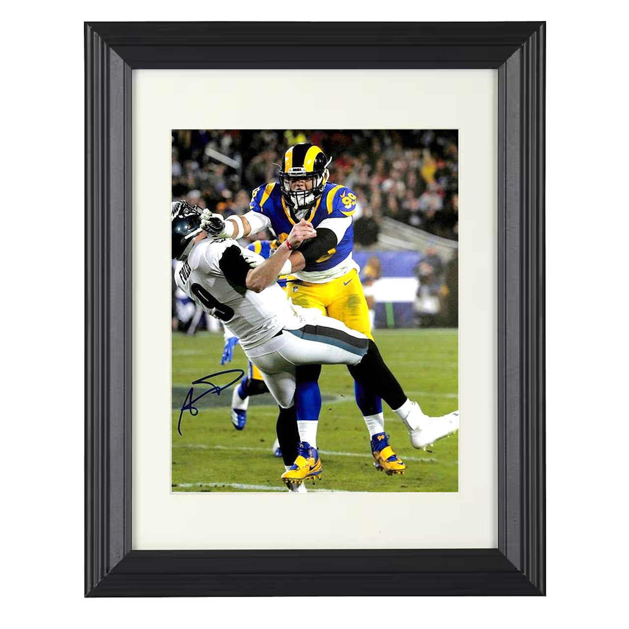 Aaron Donald Rams Sack – QB Nightmare Image – 8x10 black beveled framed football wall art